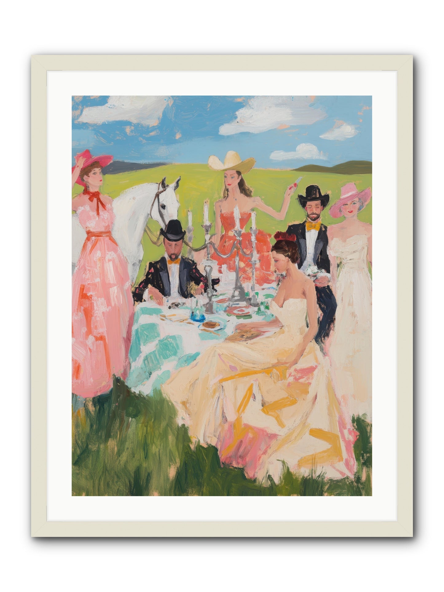 Cactus Flower Cotillion -- Framed Print - White 24x32