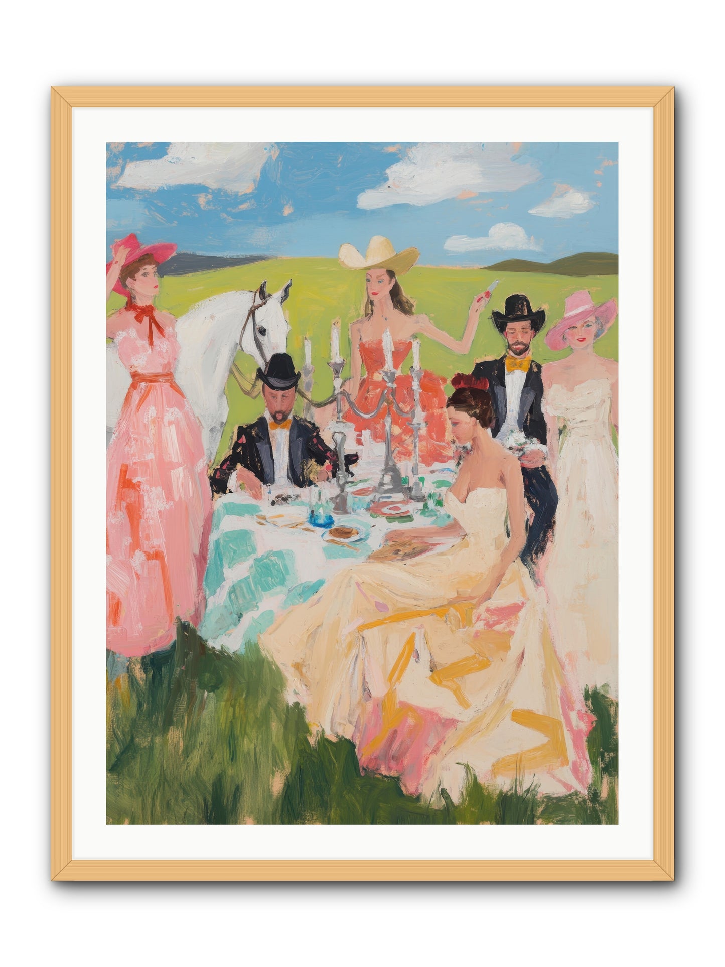 Cactus Flower Cotillion -- Framed Print - Natural 30x40