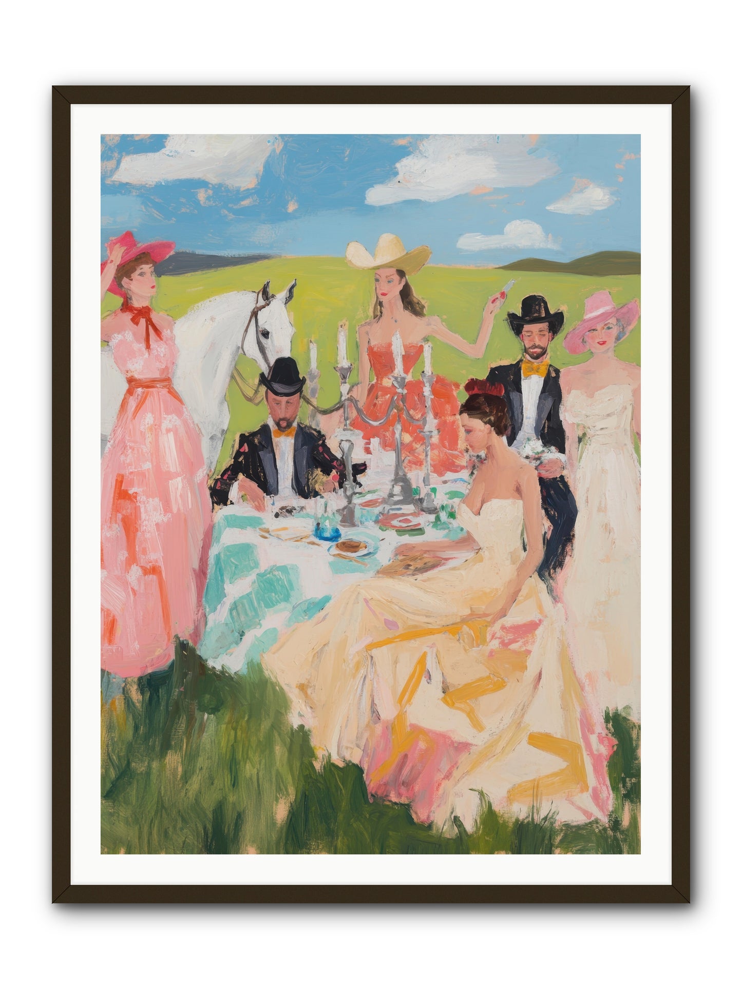 Cactus Flower Cotillion -- Framed Print - Black 36x48
