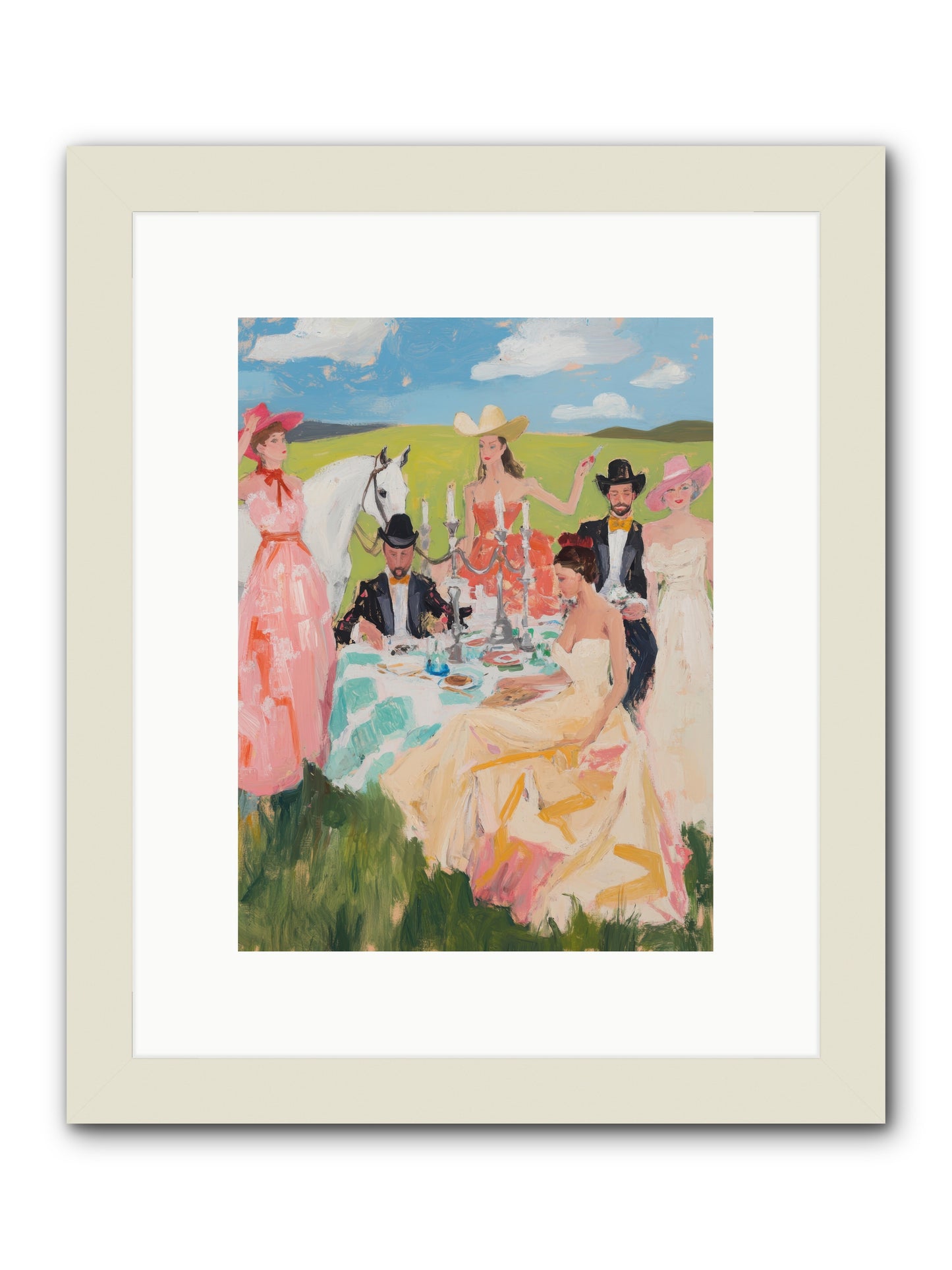 Cactus Flower Cotillion -- Framed Print - White 9x12