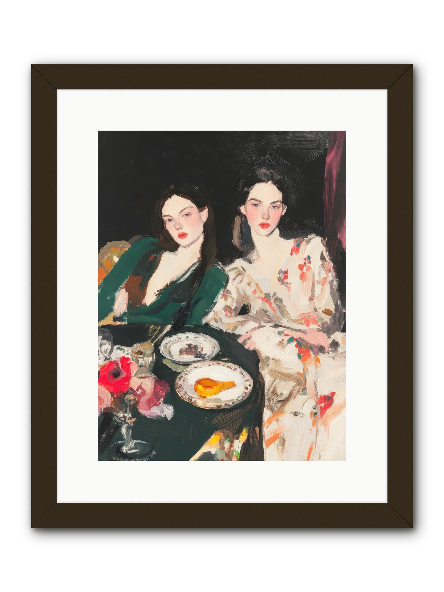 Café Confidants-REZ -- Framed Print - Black 12x16