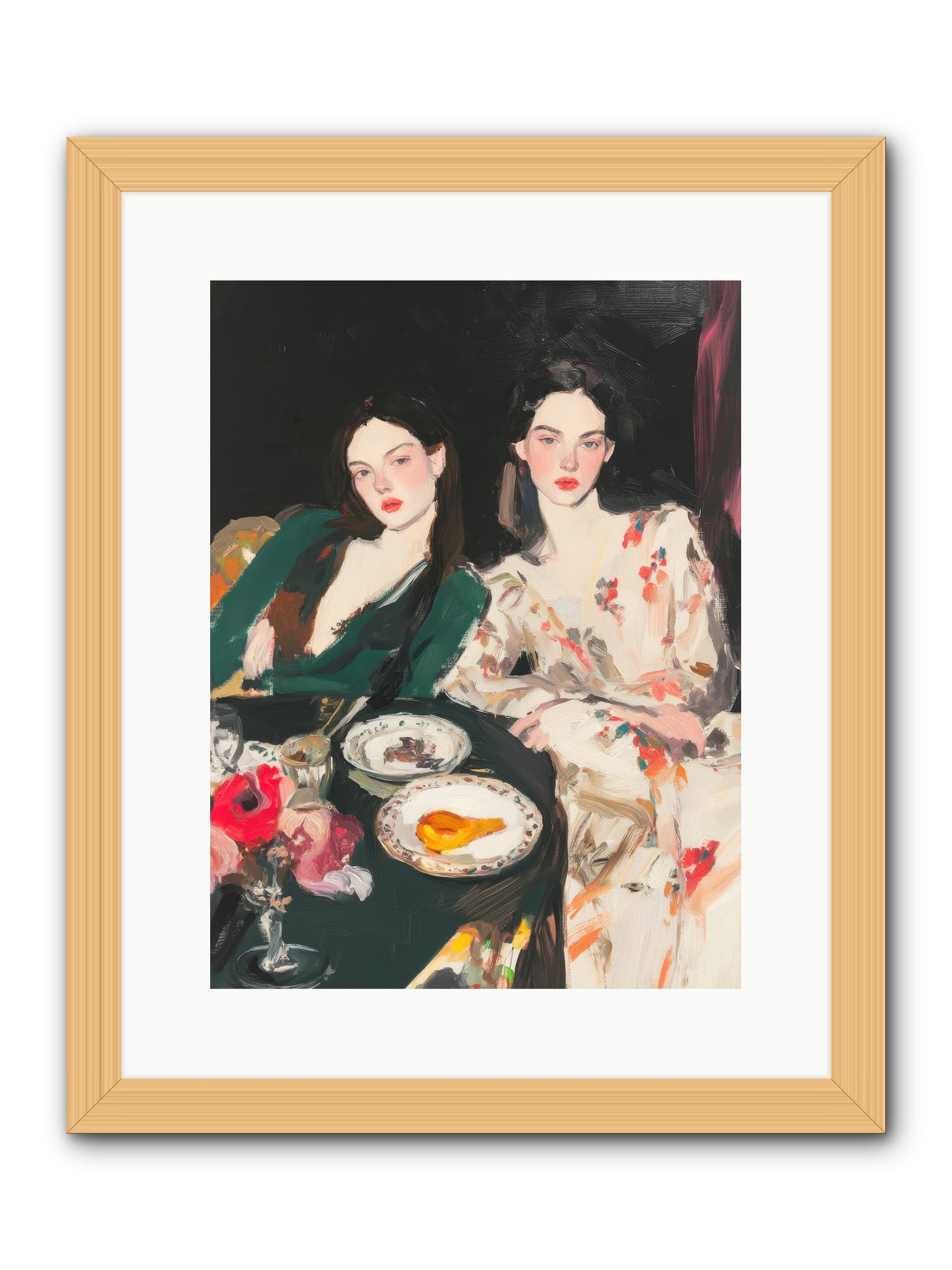 Café Confidants-REZ -- Framed Print - Natural 12x16