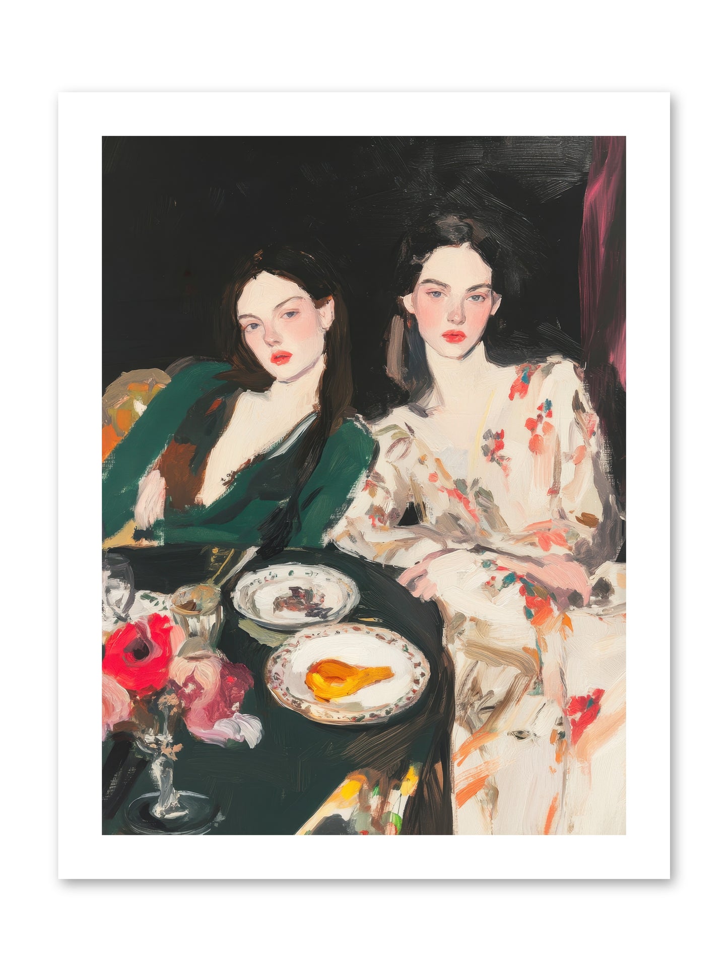 Café Confidants-REZ -- Loose Canvas Print 12x16