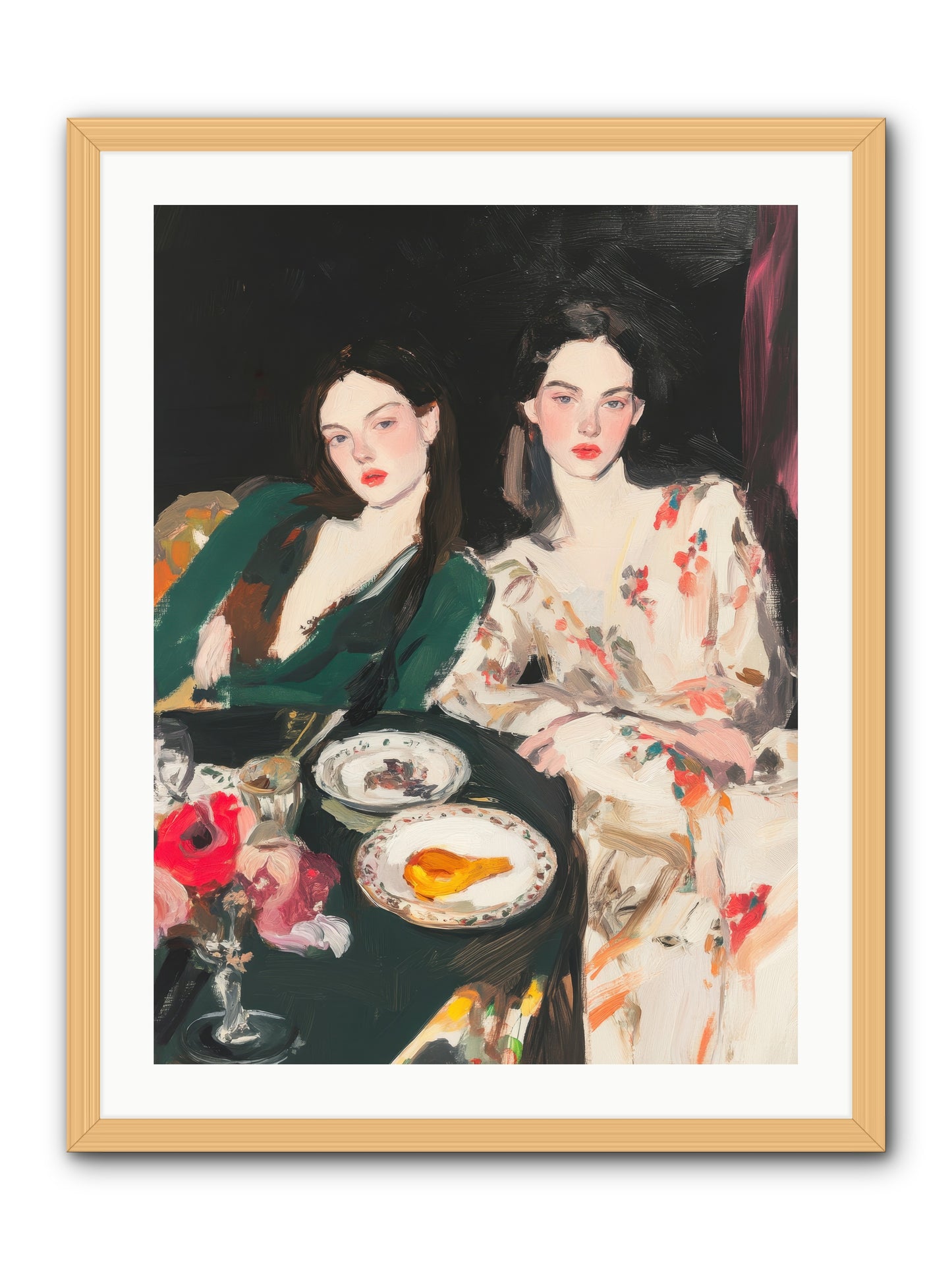 Café Confidants-REZ -- Framed Print - Natural 24x32