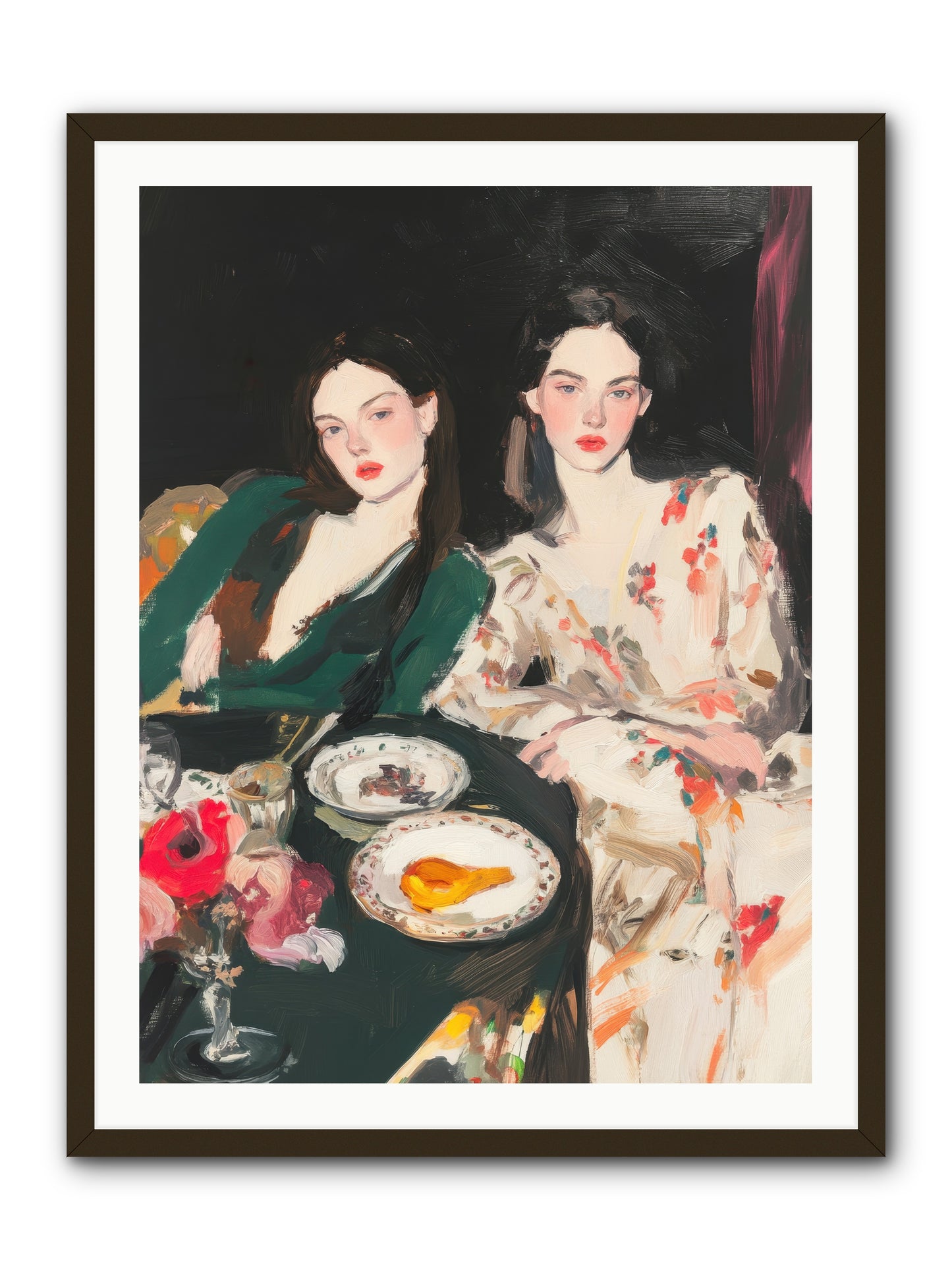 Café Confidants-REZ -- Framed Print - Black 30x40
