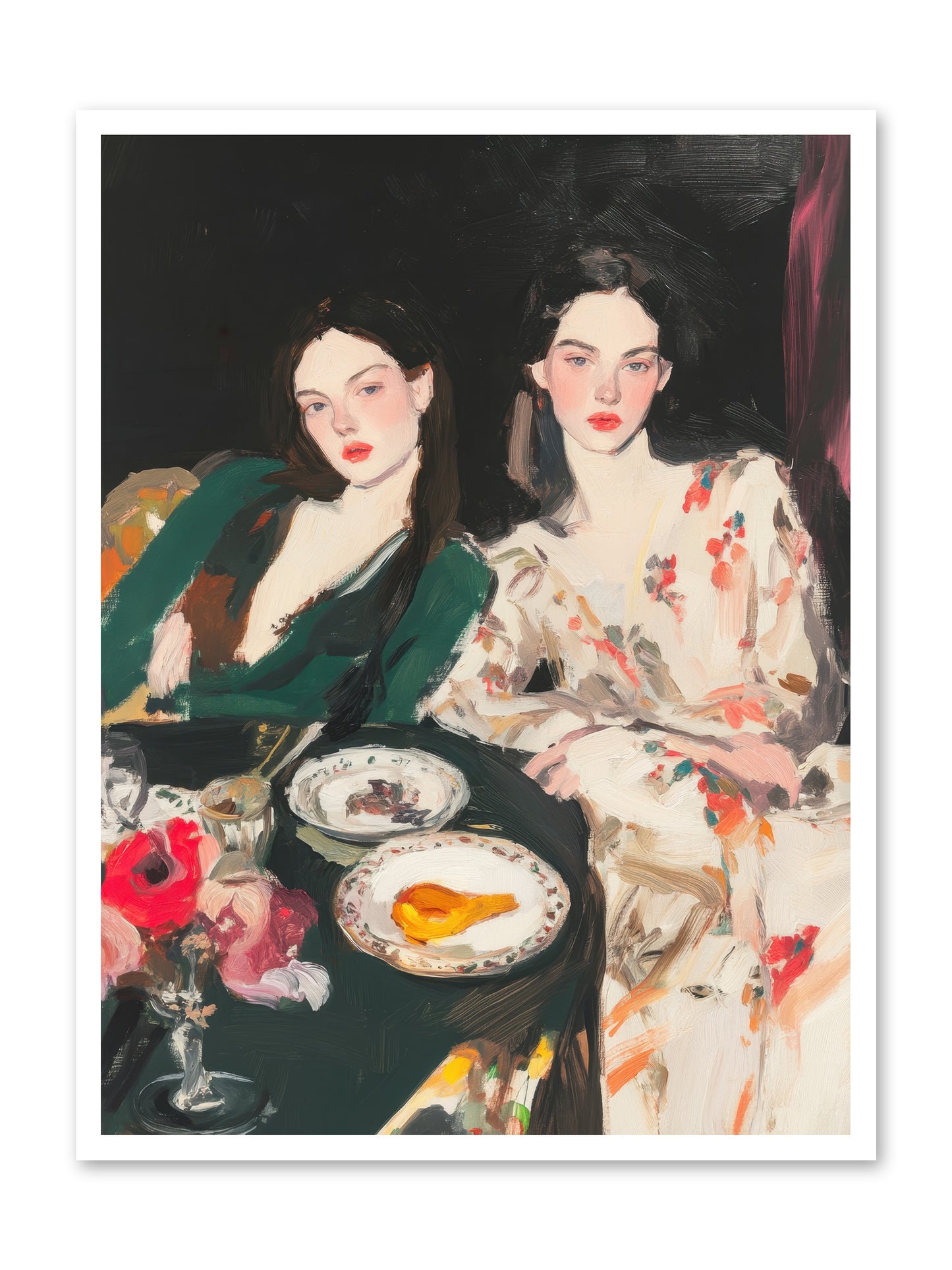 Café Confidants-REZ -- Loose Canvas Print 30x40