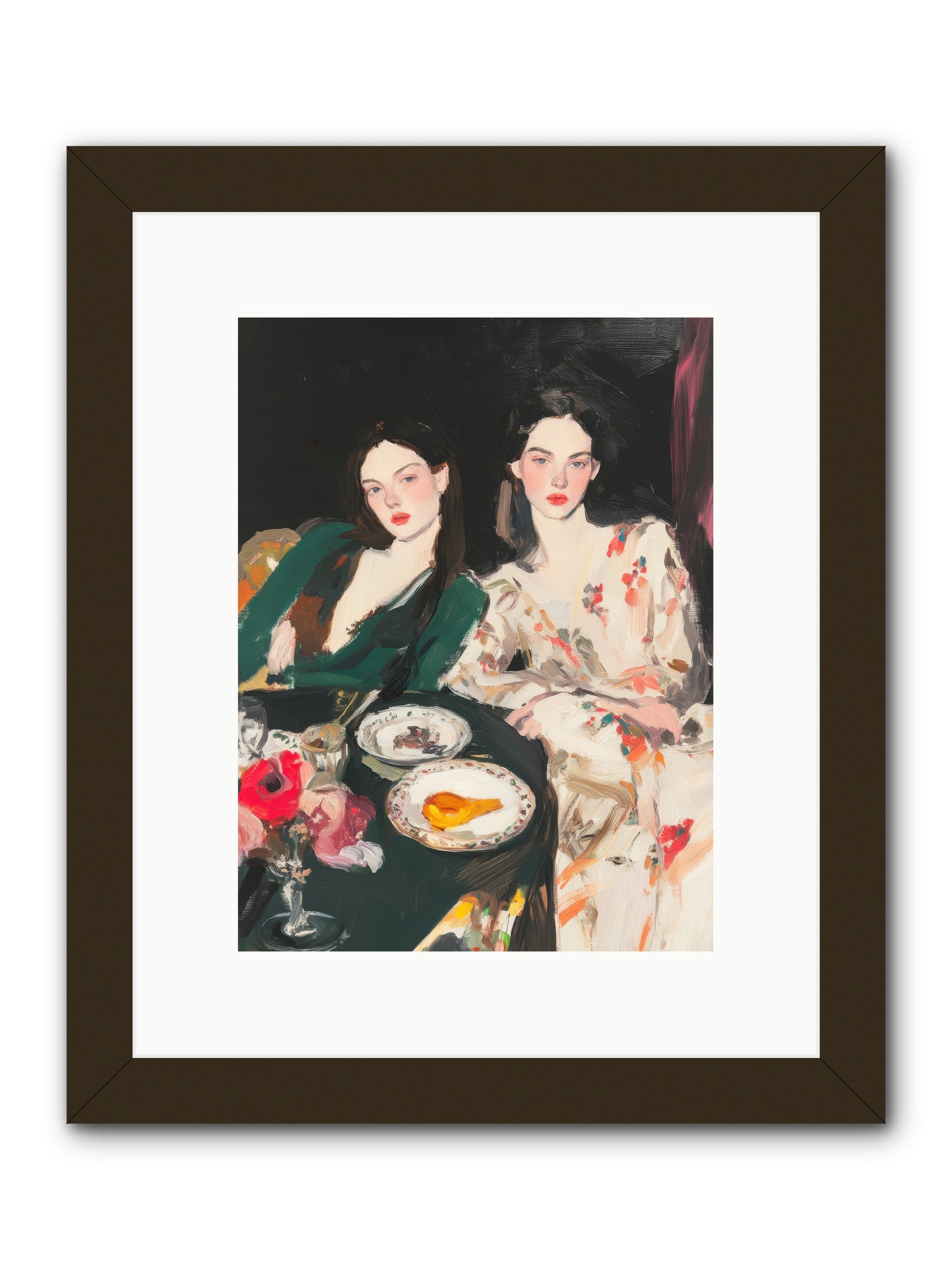 Café Confidants-REZ -- Framed Print - Black 9x12
