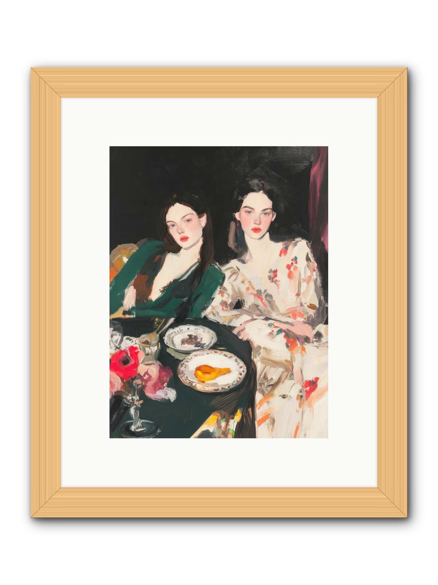 Café Confidants-REZ -- Framed Print - Natural 9x12