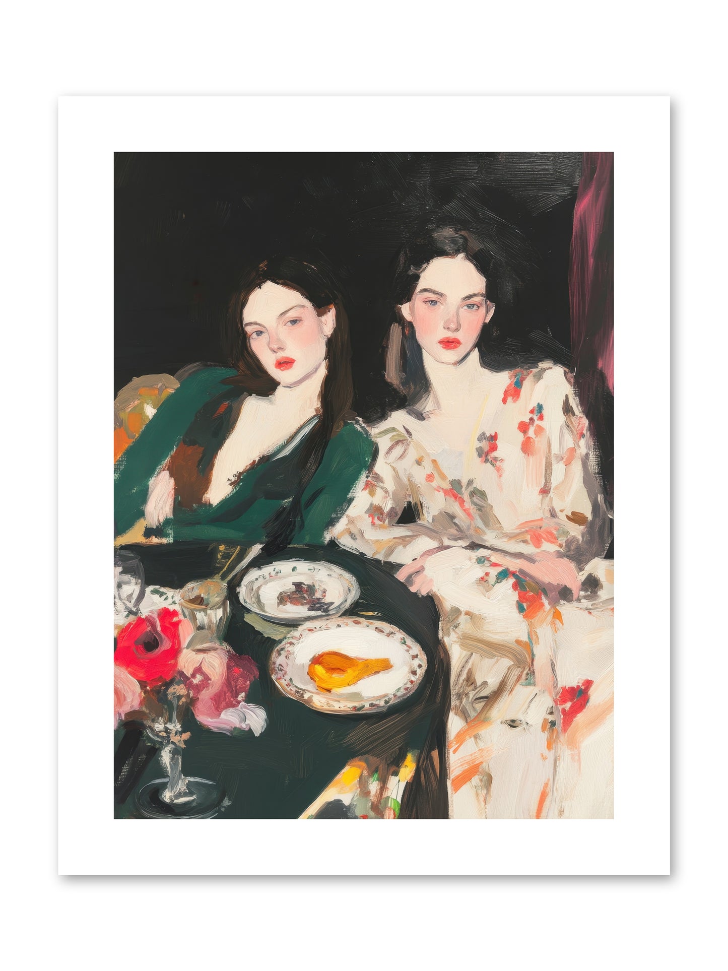 Café Confidants-REZ -- Loose Canvas Print 9x12