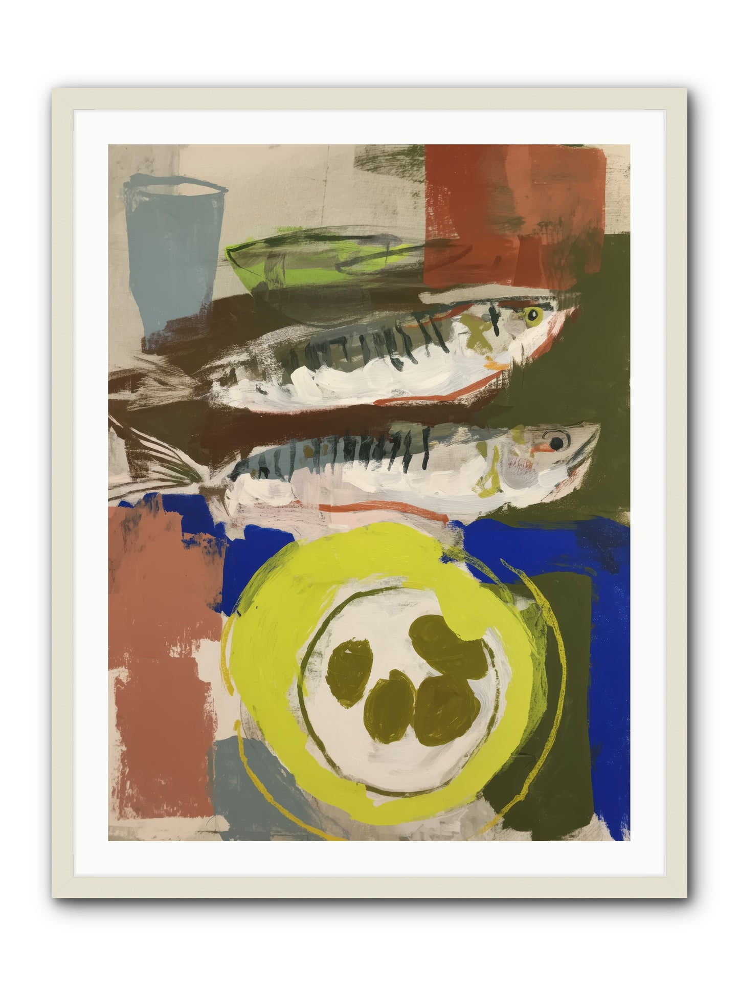 Café Reverie -- Framed Print - White 30x40