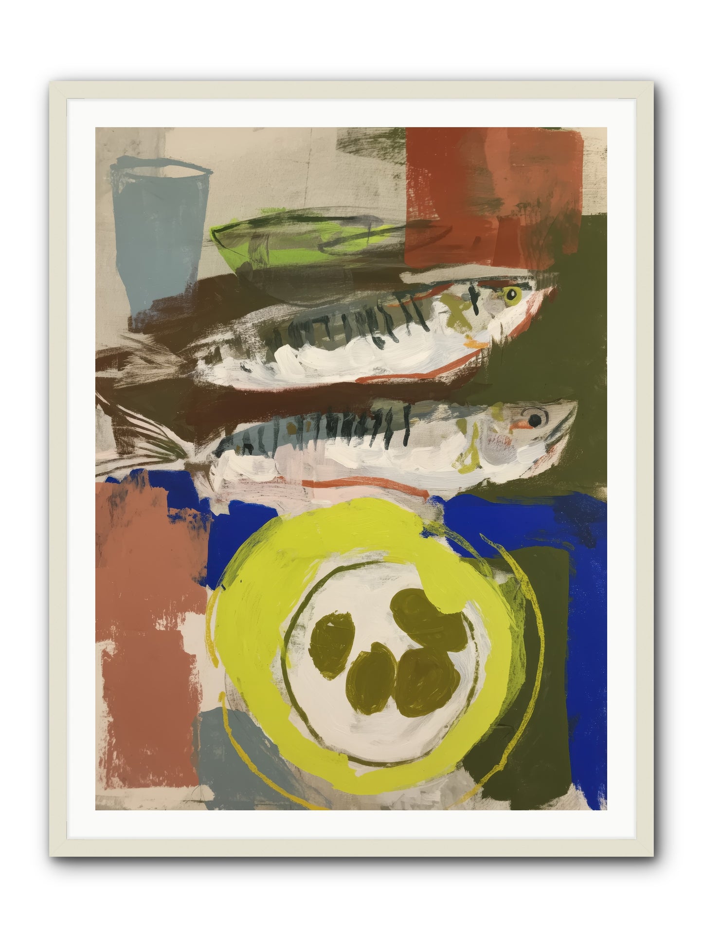 Café Reverie -- Framed Print - White 36x48