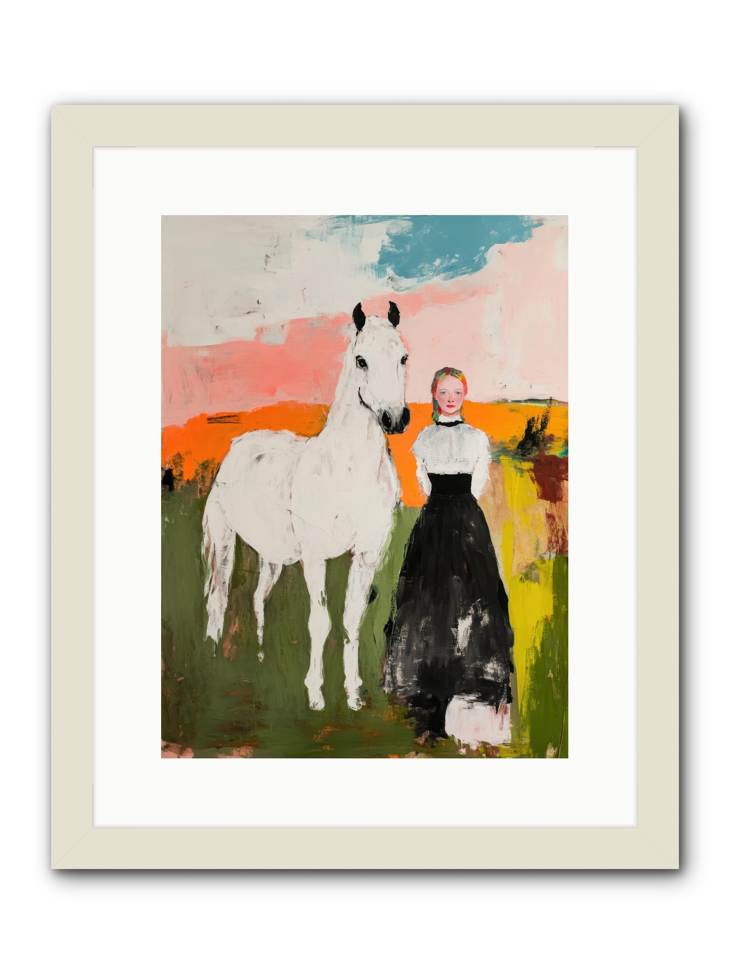Canter Through Memories -- Framed Print - White 12x16