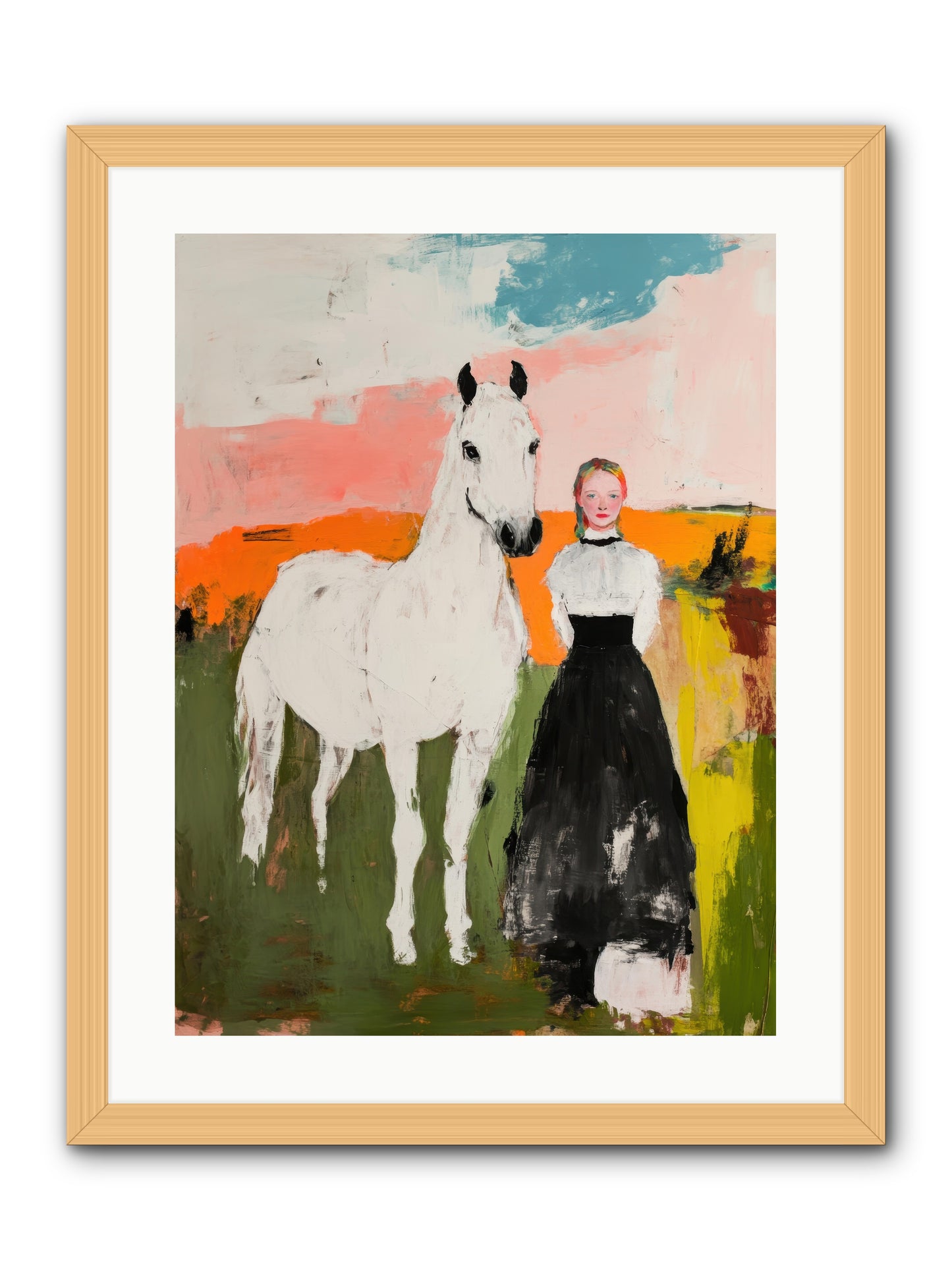 Canter Through Memories -- Framed Print - Natural 18x24