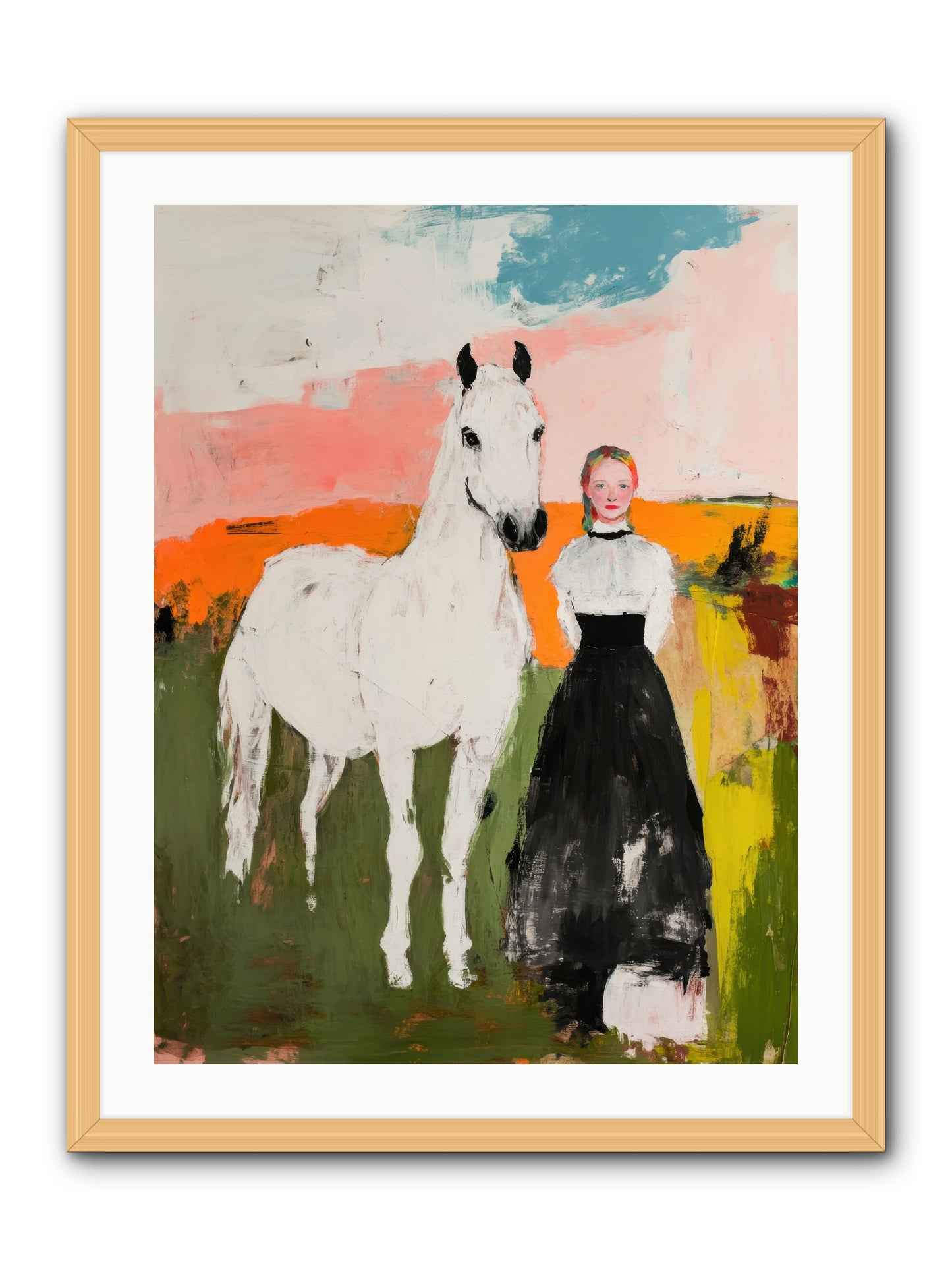Canter Through Memories -- Framed Print - Natural 24x32