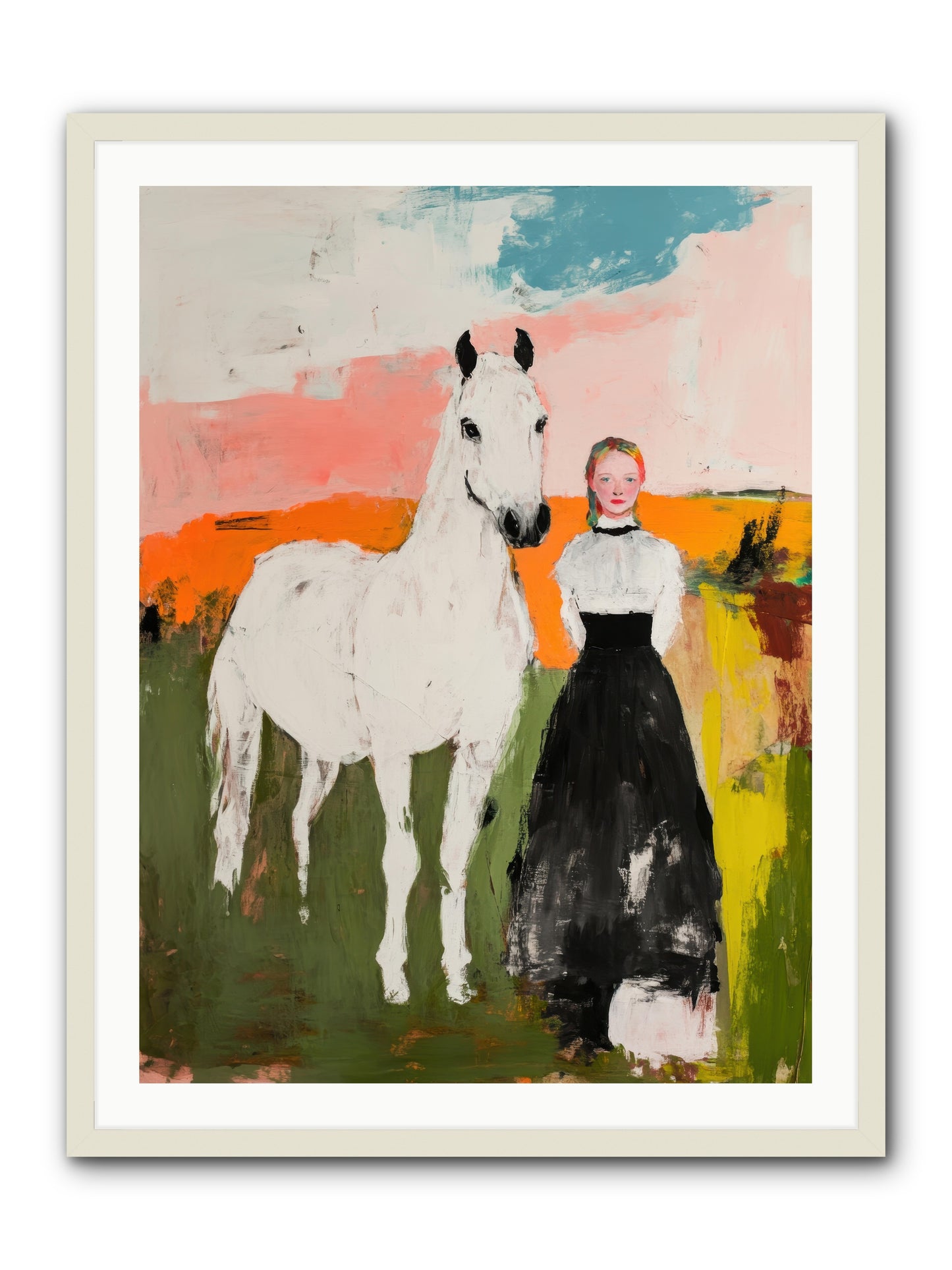 Canter Through Memories -- Framed Print - White 30x40