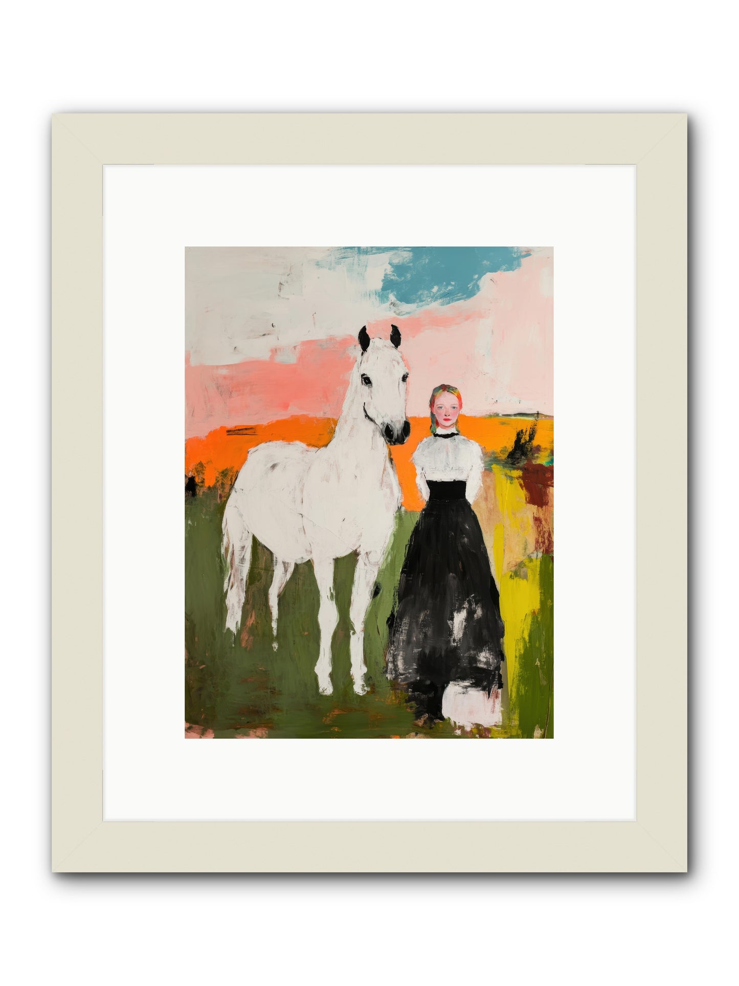 Canter Through Memories -- Framed Print - White 9x12