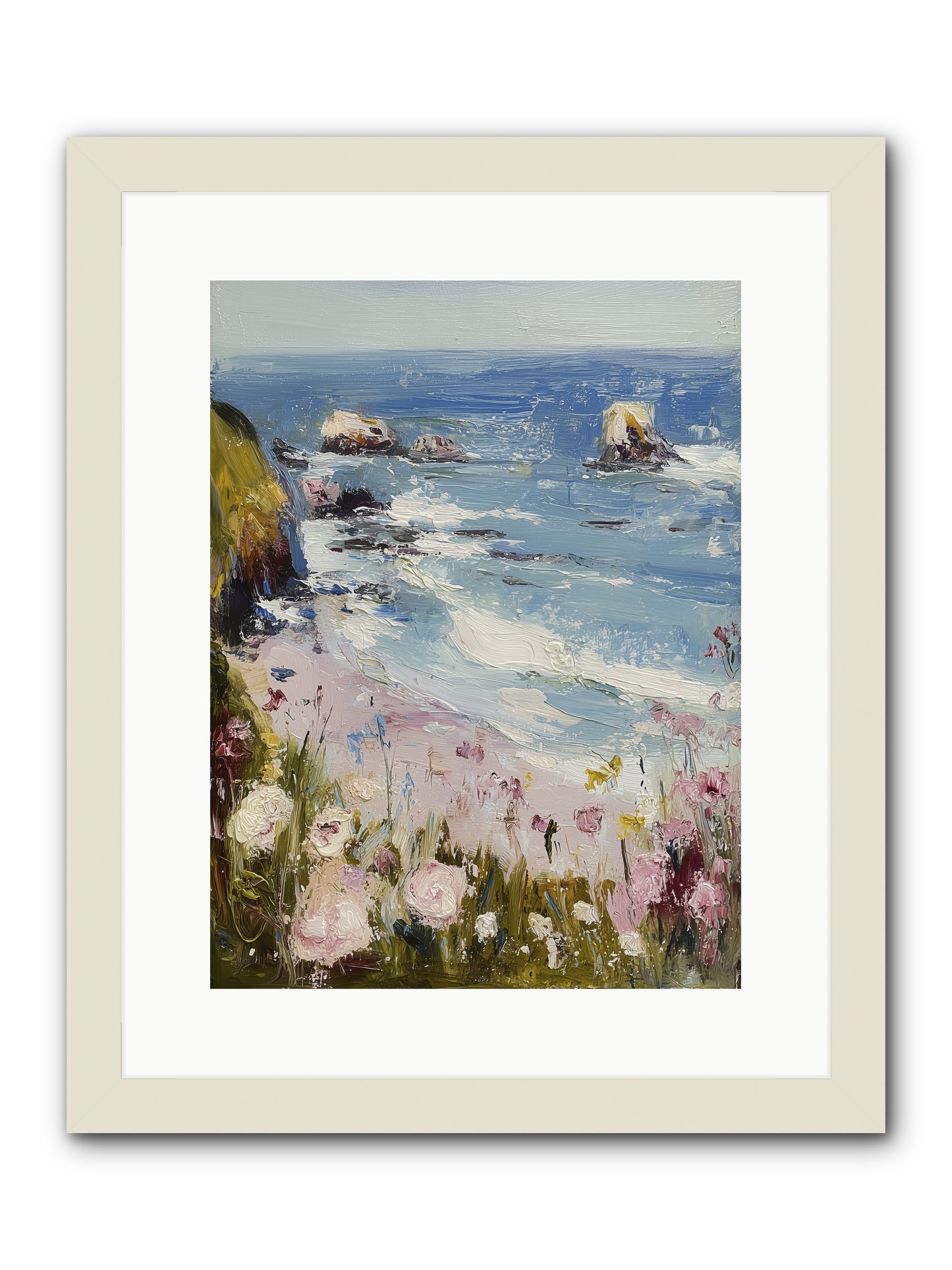 Capri Coves -- Framed Print - White 12x16