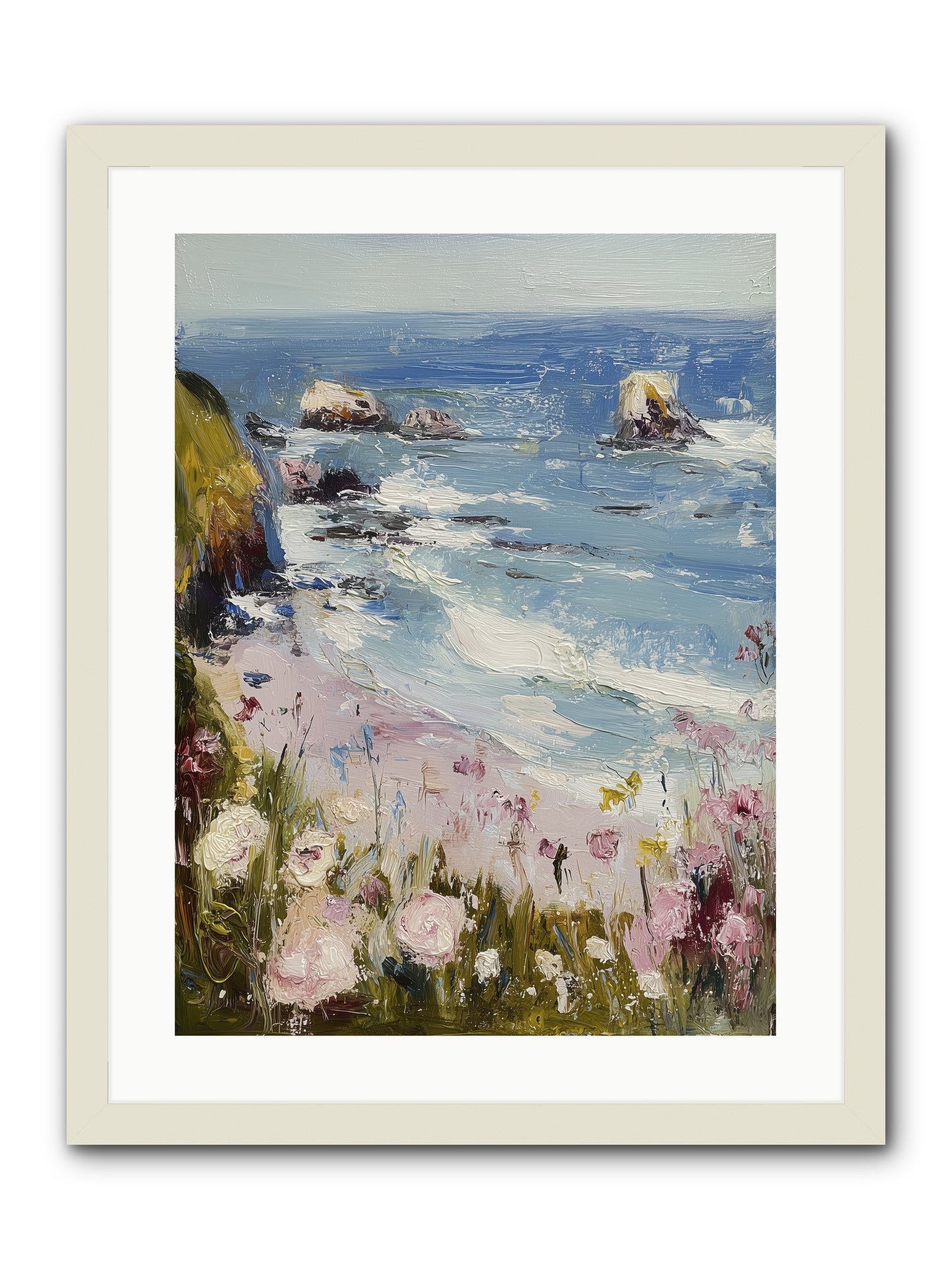 Capri Coves -- Framed Print - White 18x24