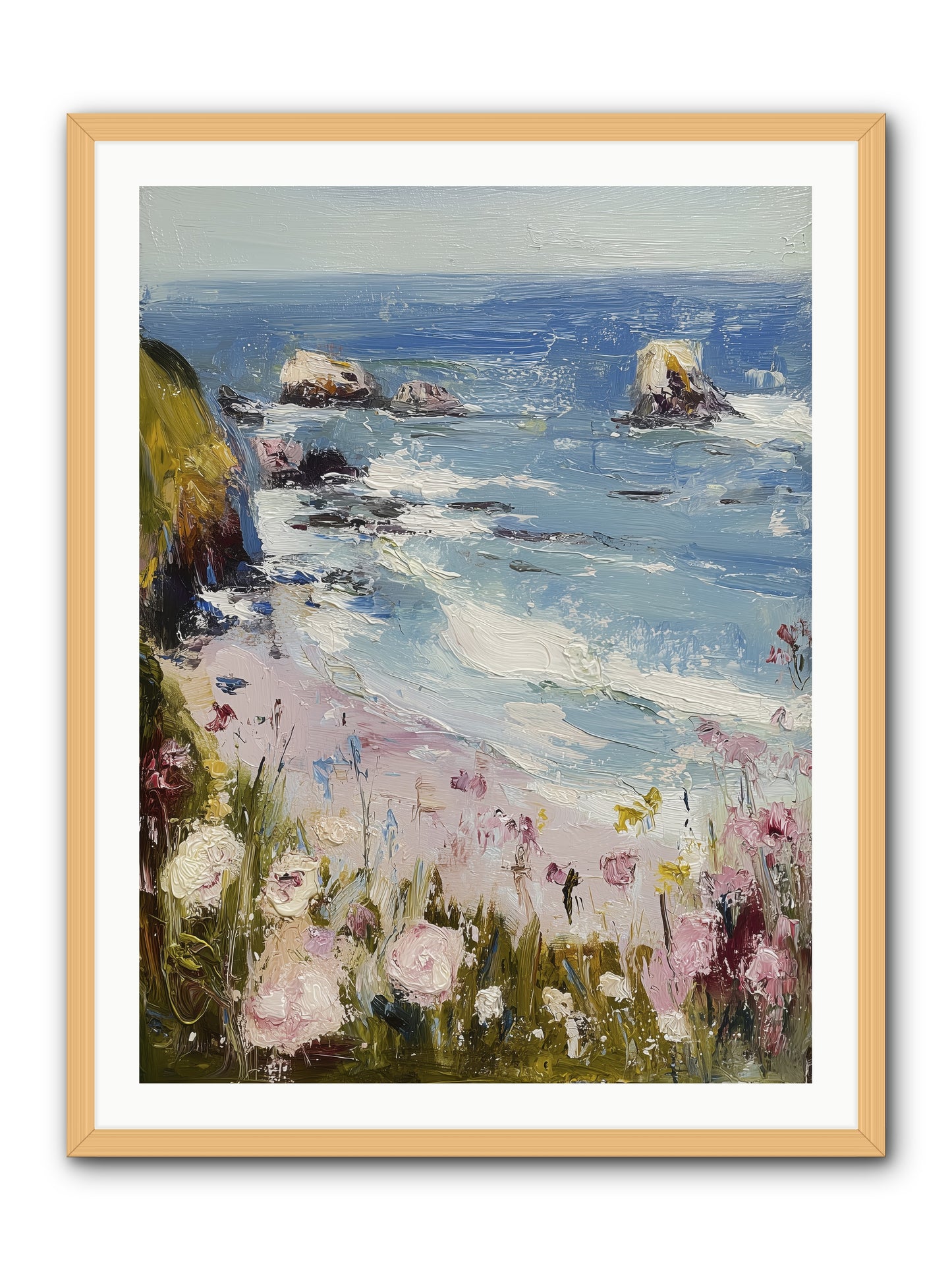 Capri Coves -- Framed Print - Natural 30x40