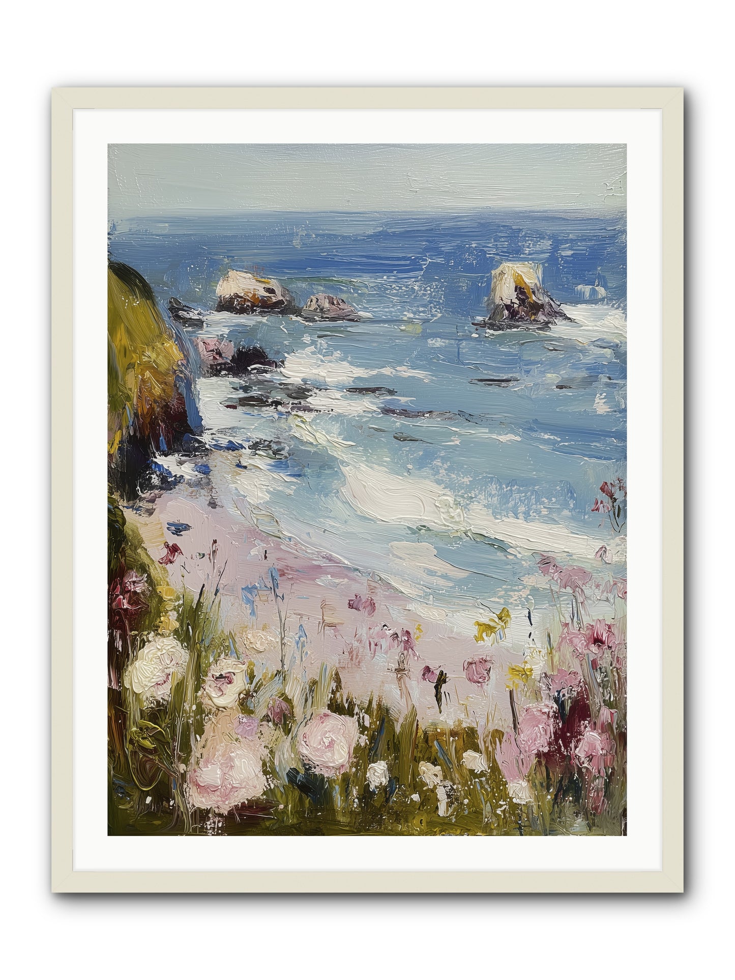 Capri Coves -- Framed Print - White 30x40