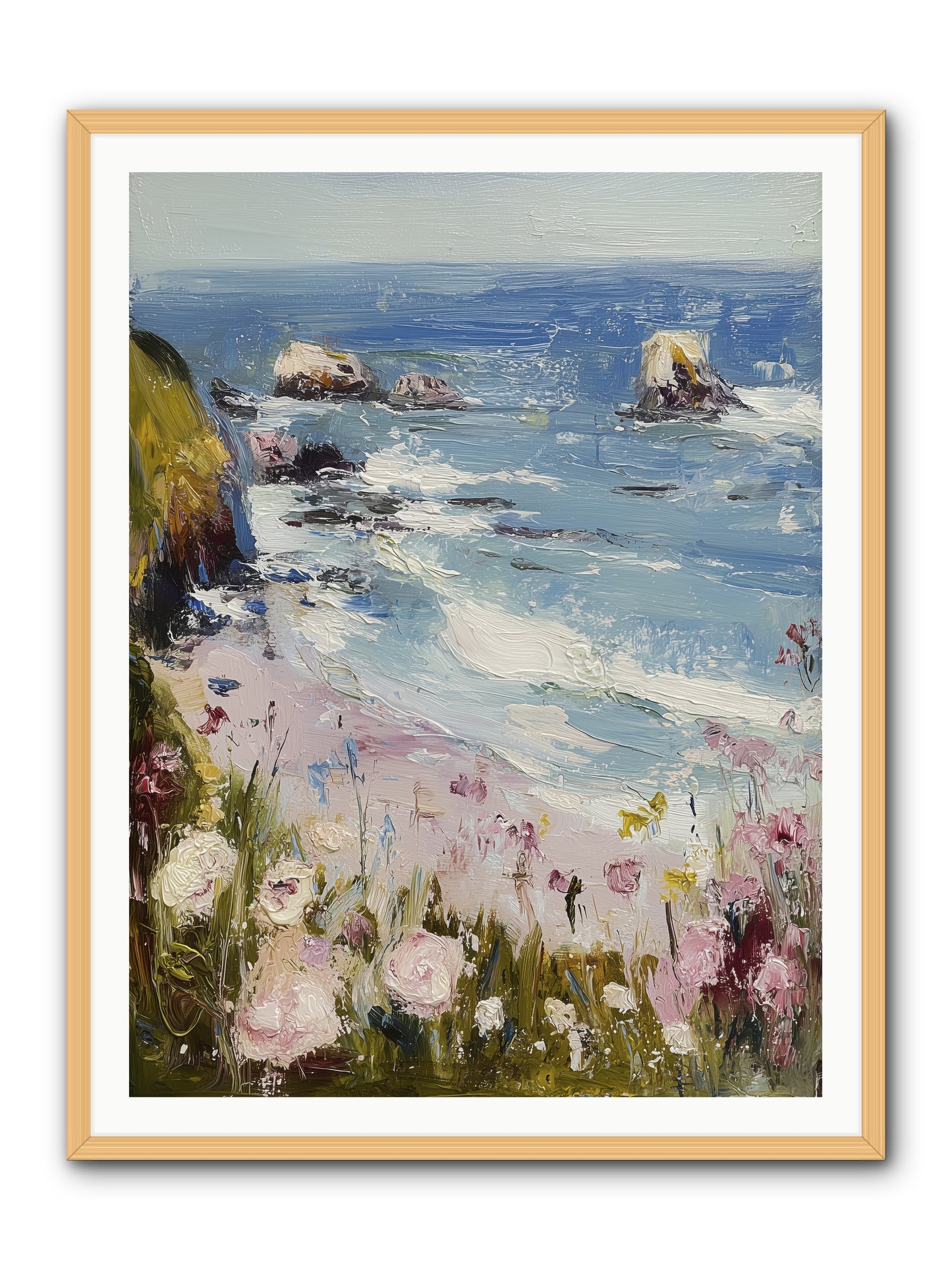 Capri Coves -- Framed Print - Natural 36x48