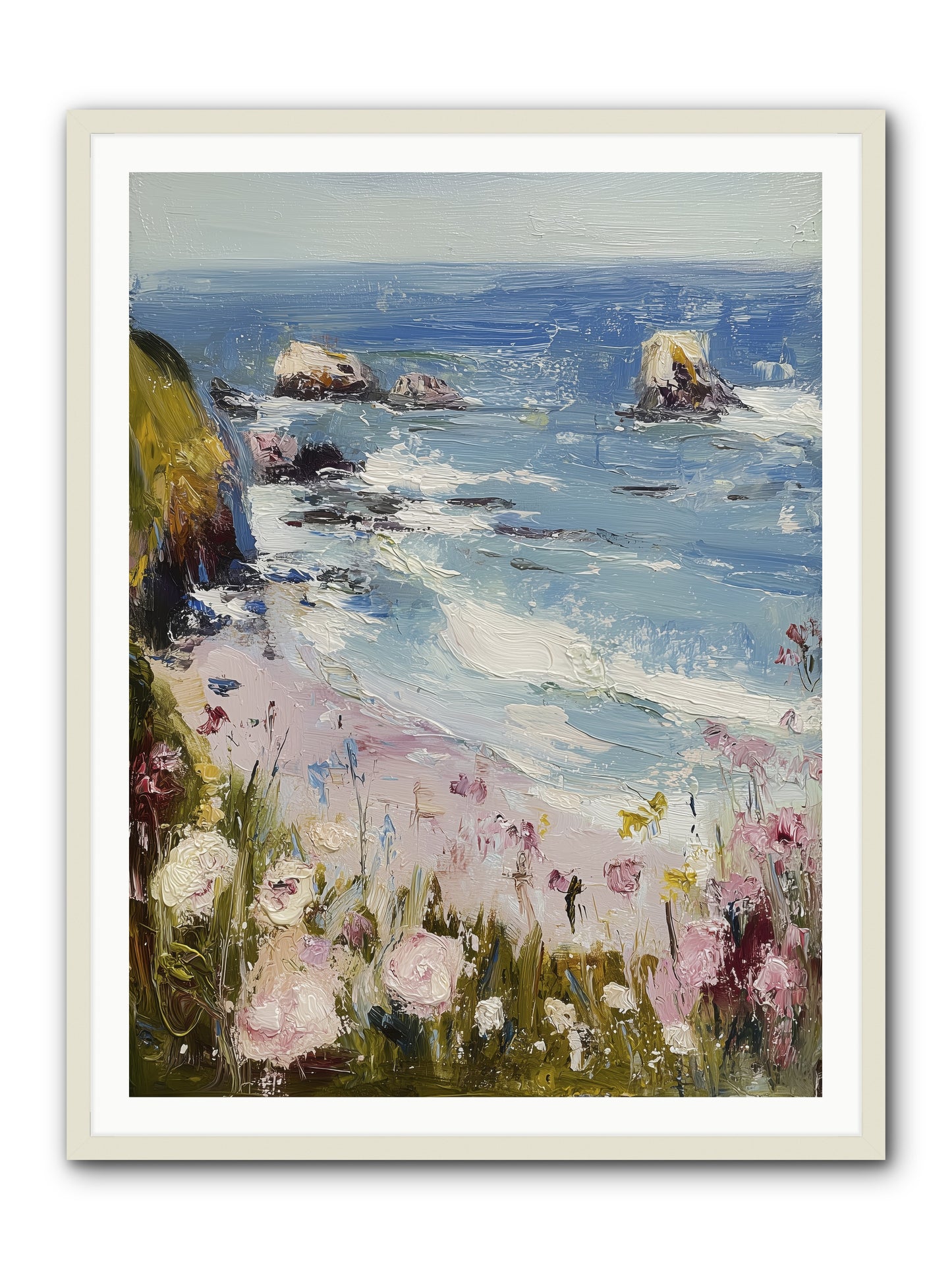 Capri Coves -- Framed Print - White 36x48