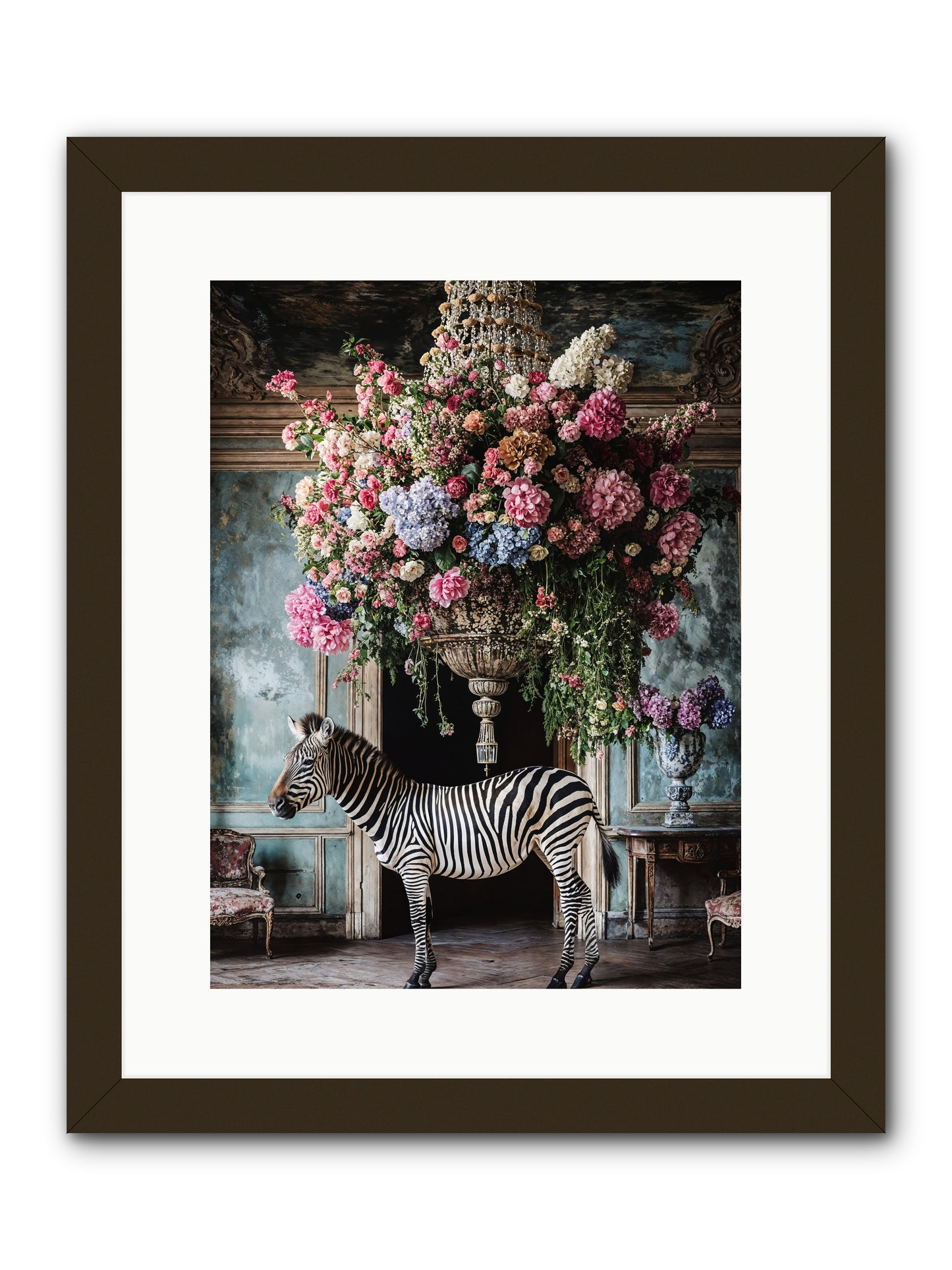Captured By Petals -- Framed Print - Black 12x16