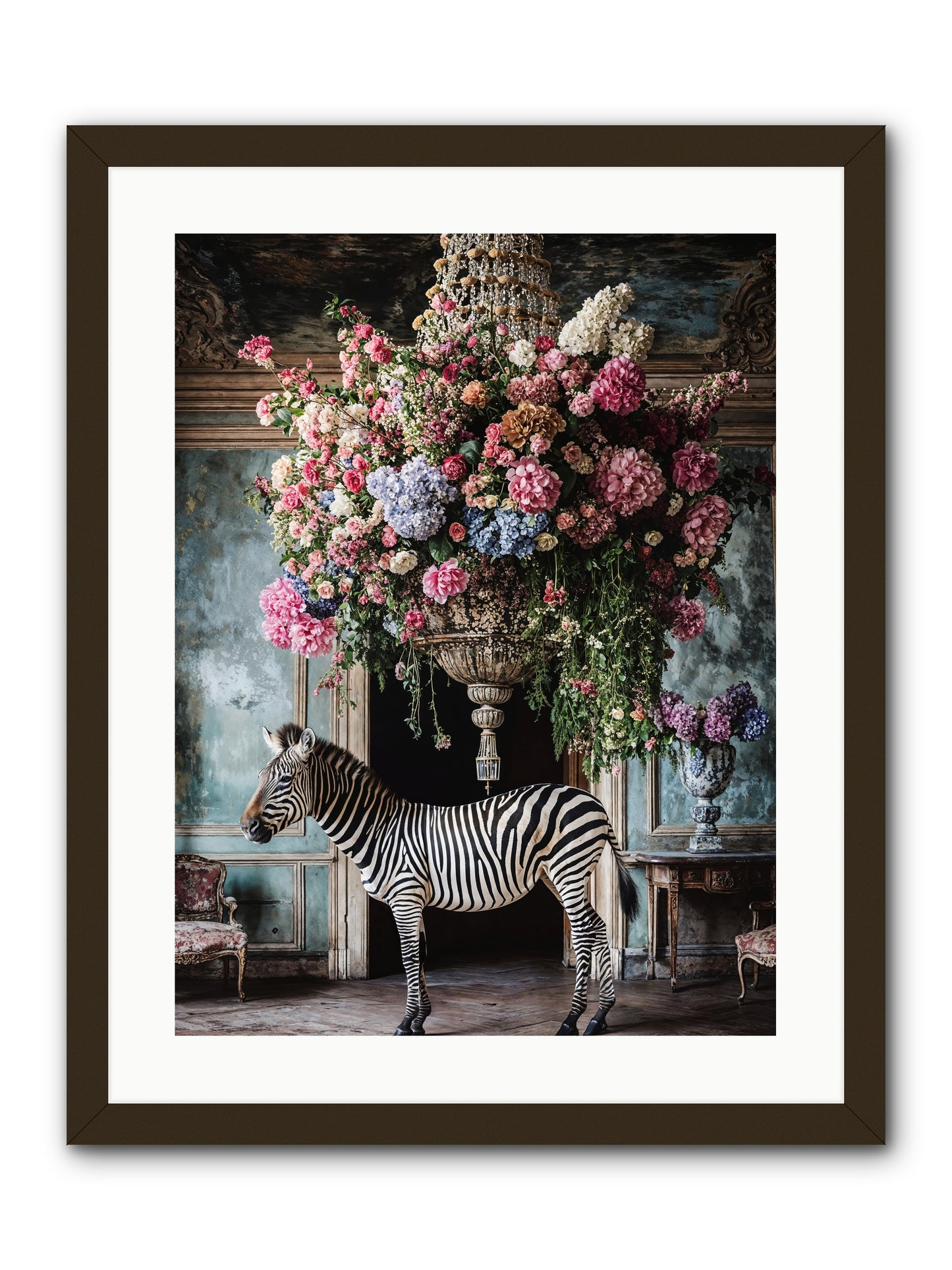 Captured By Petals -- Framed Print - Black 18x24