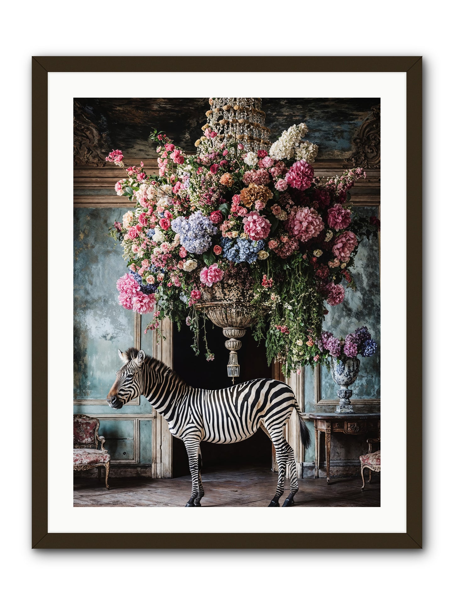 Captured By Petals -- Framed Print - Black 24x32