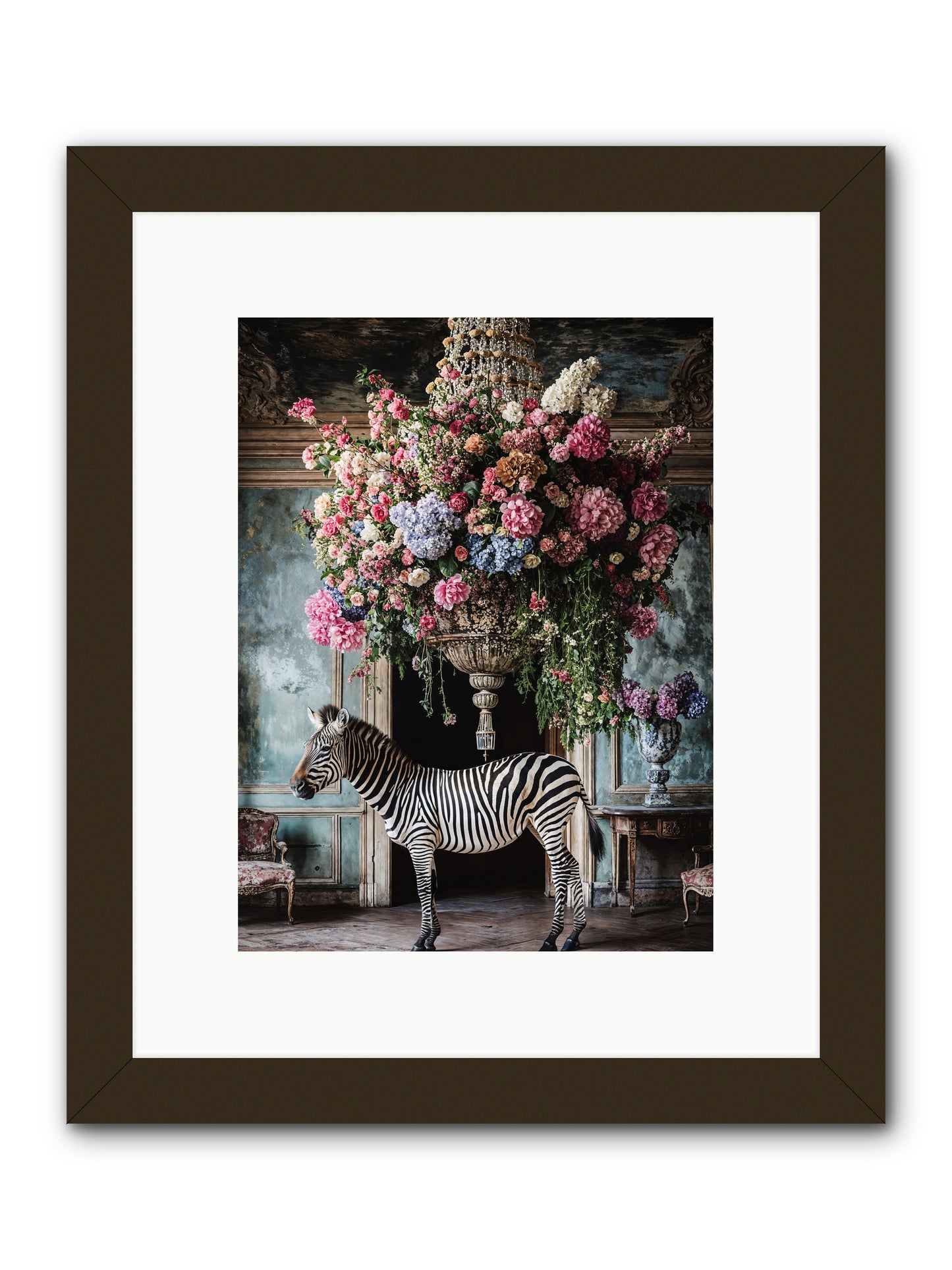 Captured By Petals -- Framed Print - Black 9x12