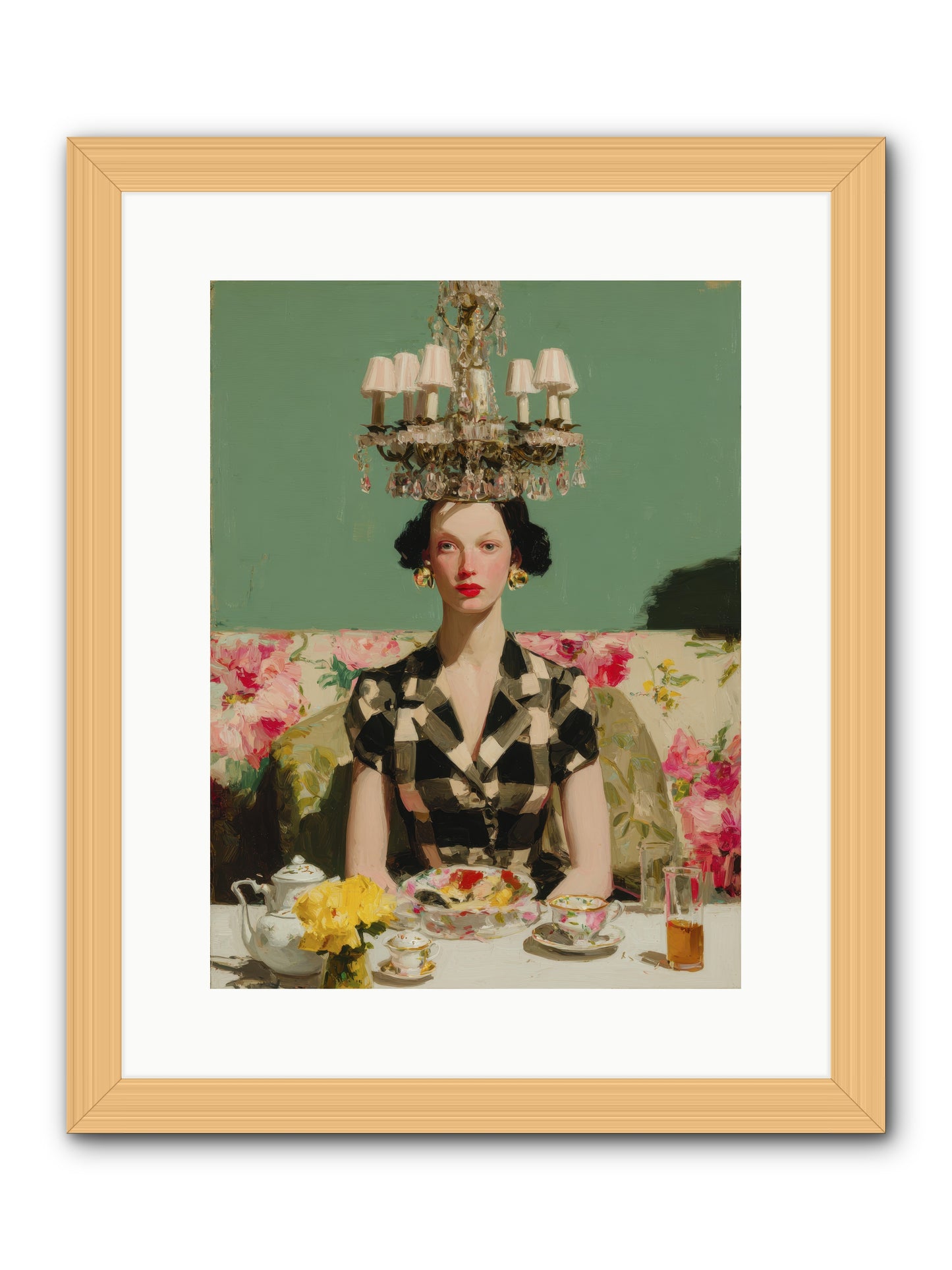 Carnation Row Confidential -- Framed Print - Natural 12x16