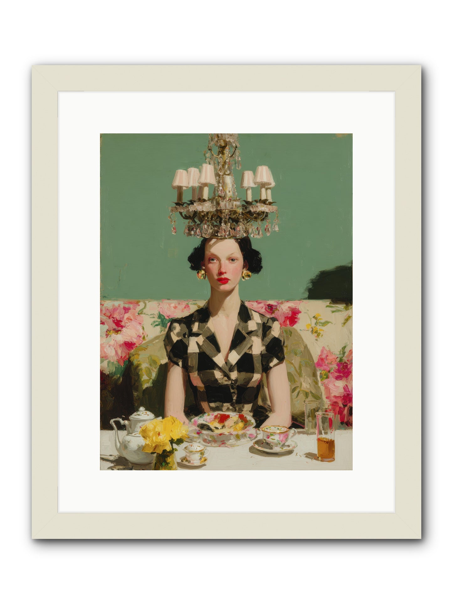 Carnation Row Confidential -- Framed Print - White 12x16
