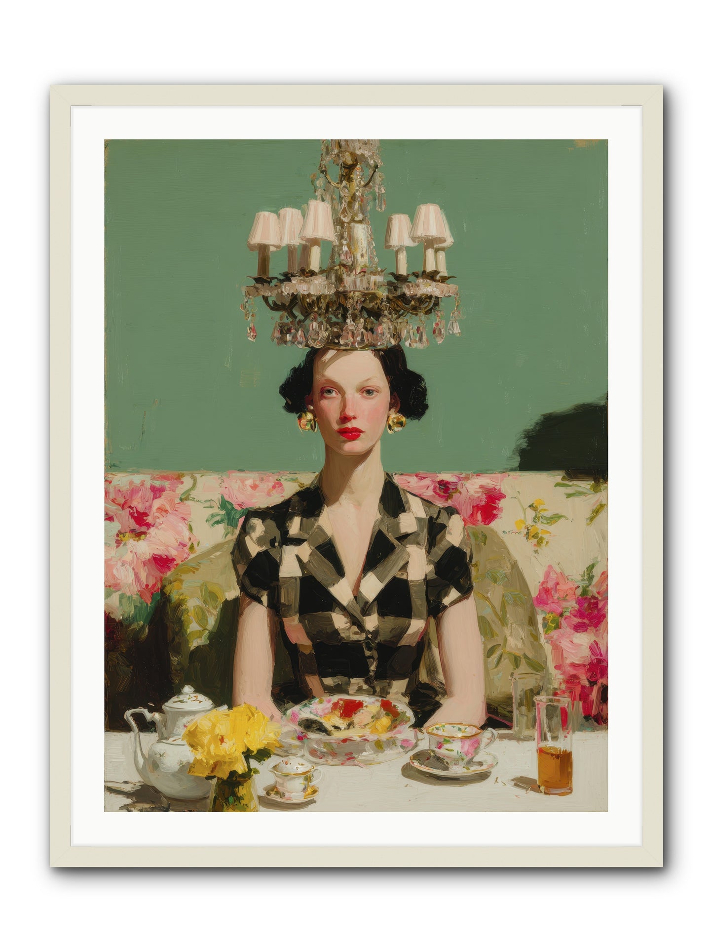 Carnation Row Confidential -- Framed Print - White 30x40