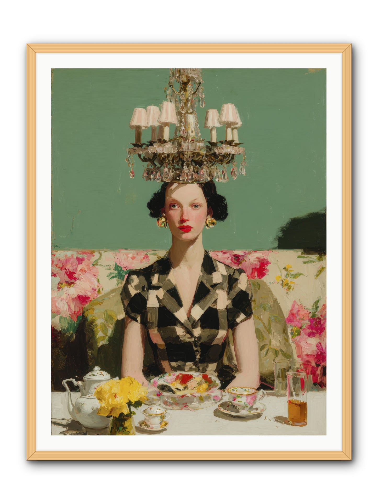 Carnation Row Confidential -- Framed Print - Natural 36x48