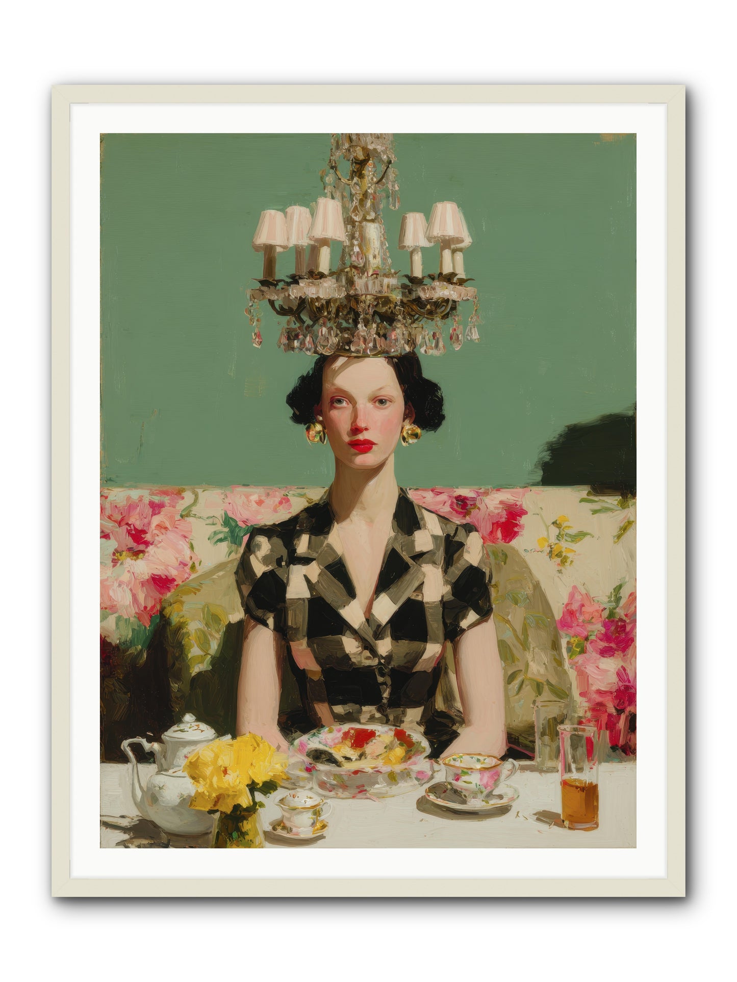 Carnation Row Confidential -- Framed Print - White 36x48