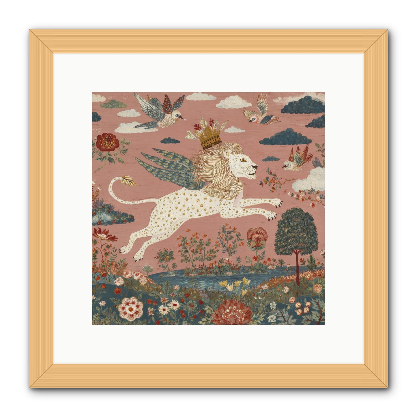 Cashmere Circus -- Framed Print - Natural 12x12