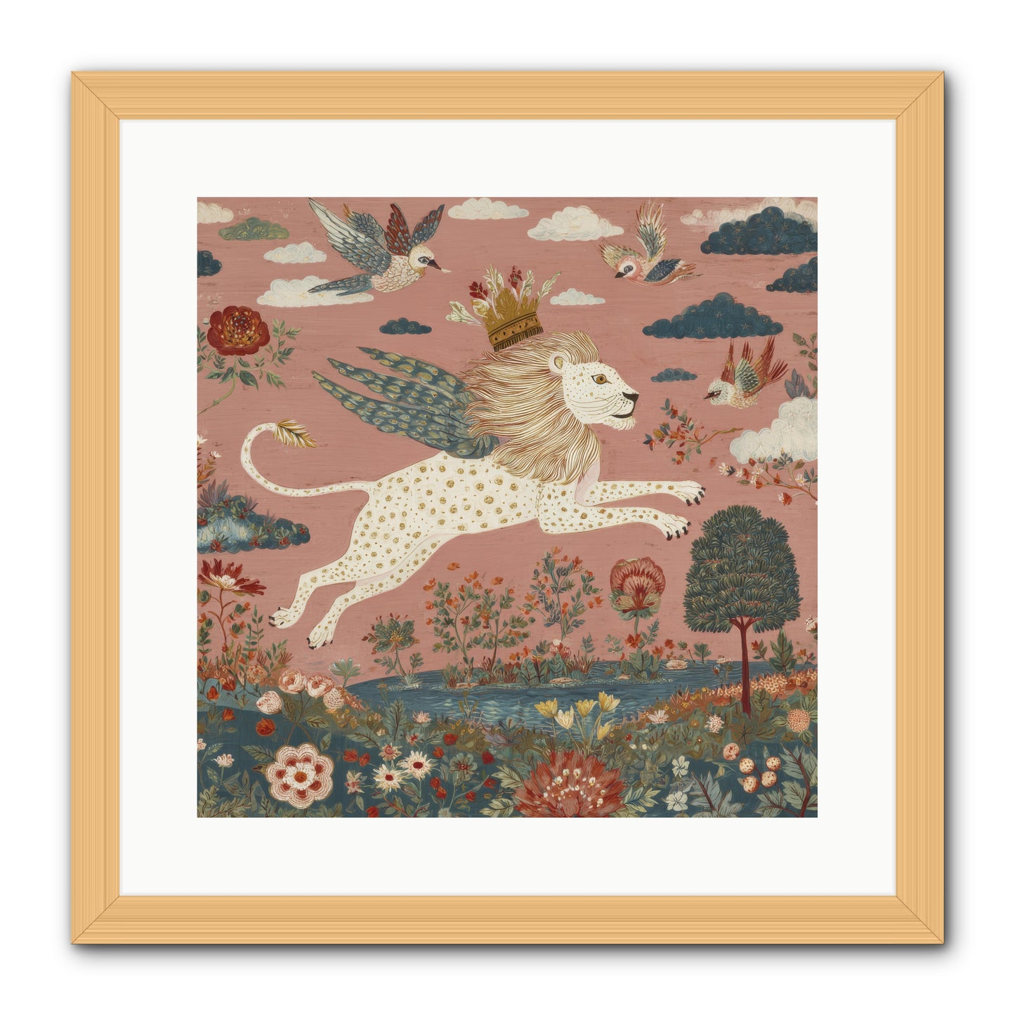 Cashmere Circus -- Framed Print - Natural 16x16