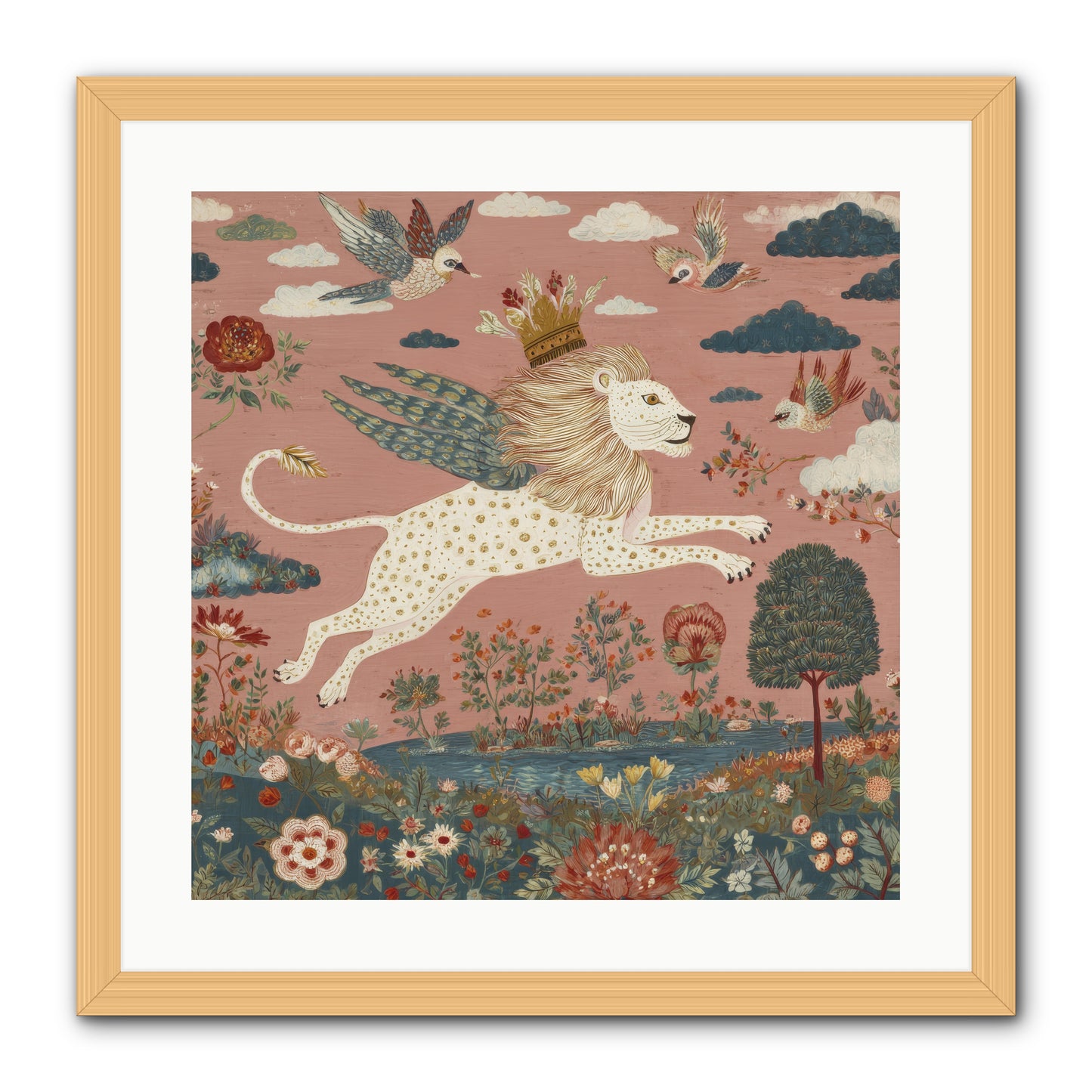 Cashmere Circus -- Framed Print - Natural 20x20