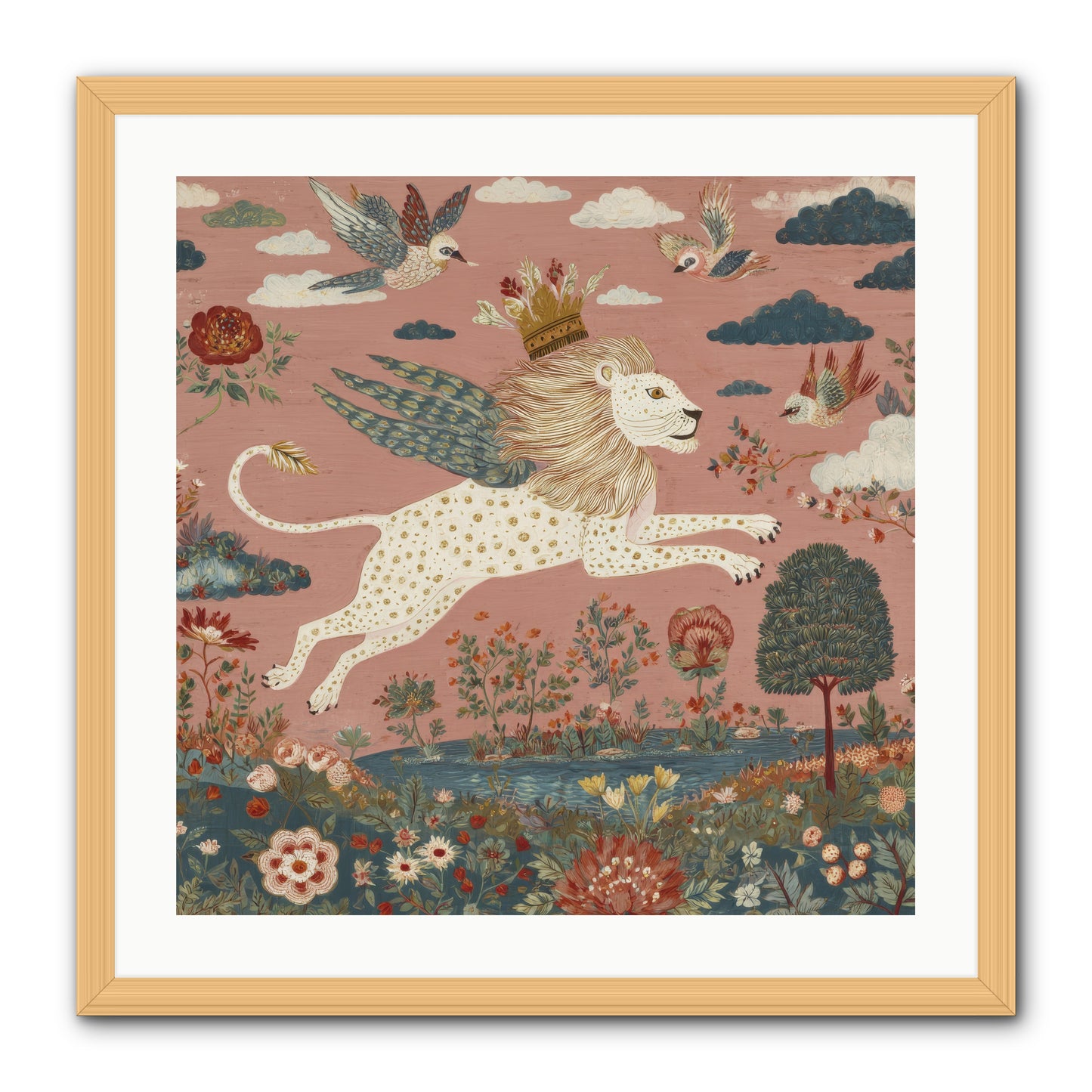 Cashmere Circus -- Framed Print - Natural 24x24