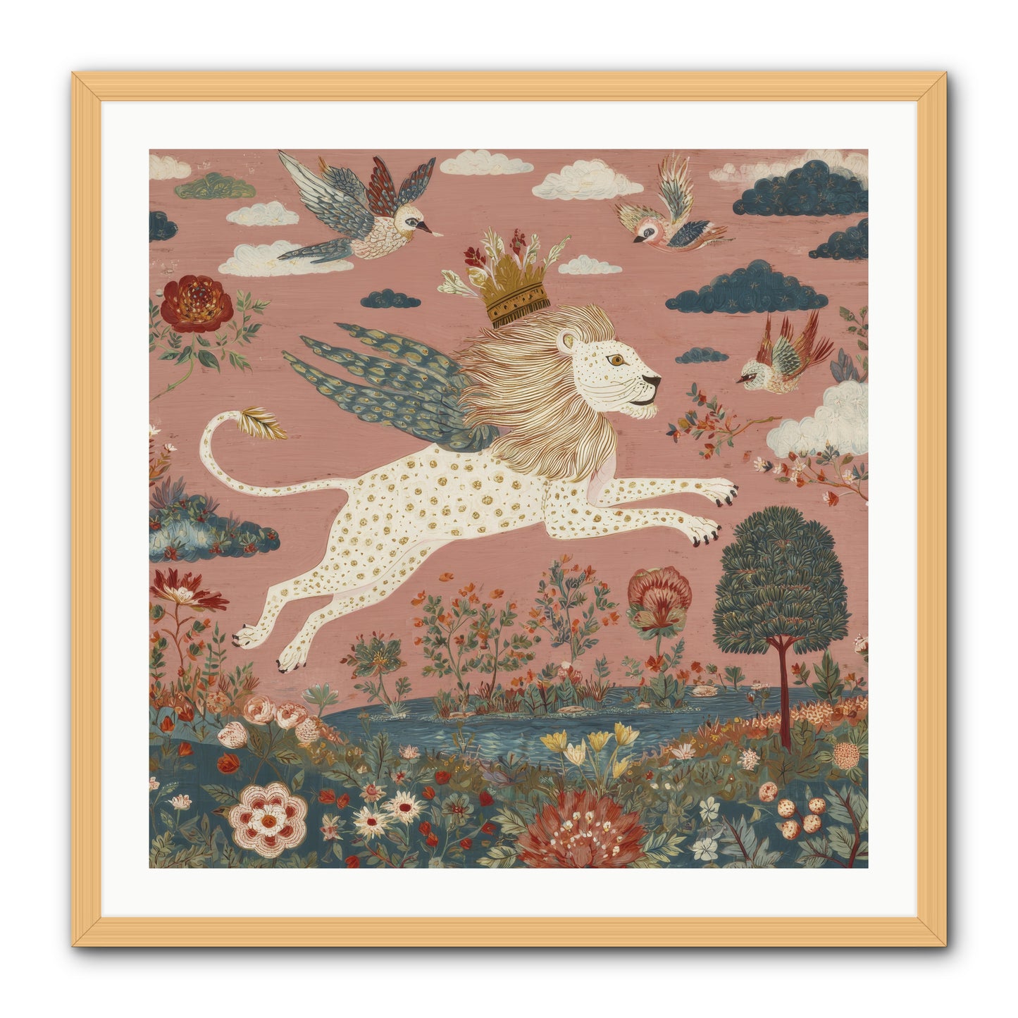 Cashmere Circus -- Framed Print - Natural 30x30