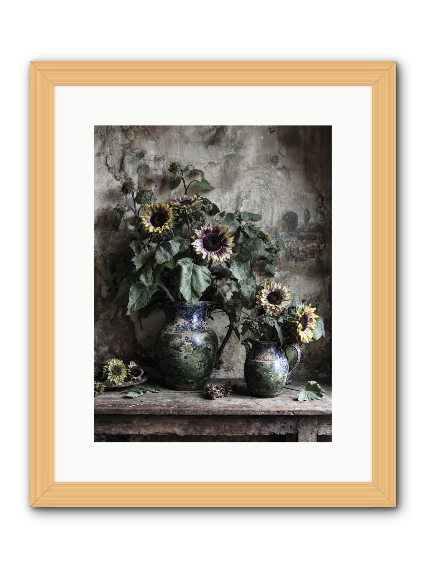 Catching Butterflies -- Framed Print - Natural 12x16