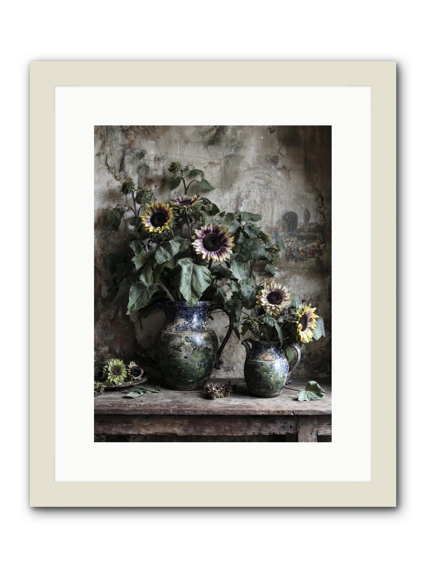 Catching Butterflies -- Framed Print - White 12x16