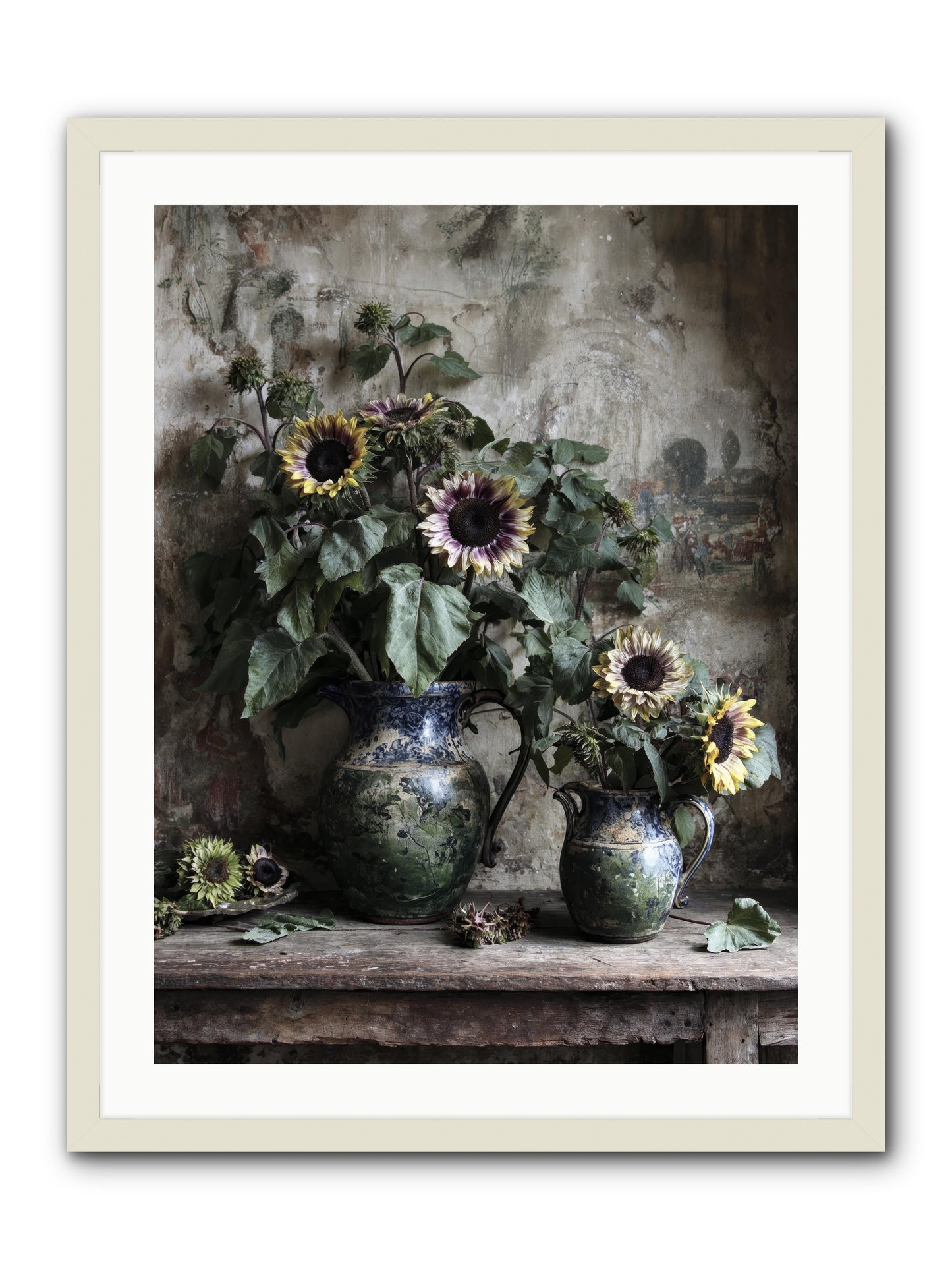 Catching Butterflies -- Framed Print - White 24x32