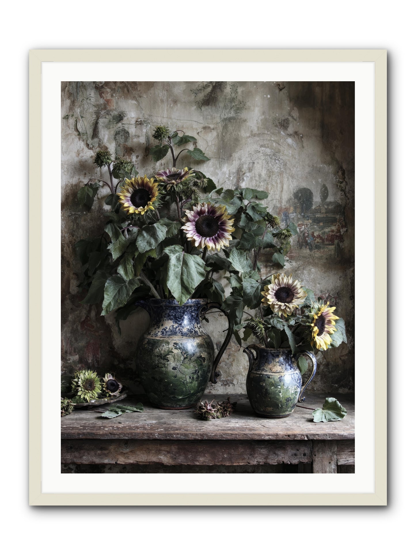 Catching Butterflies -- Framed Print - White 30x40