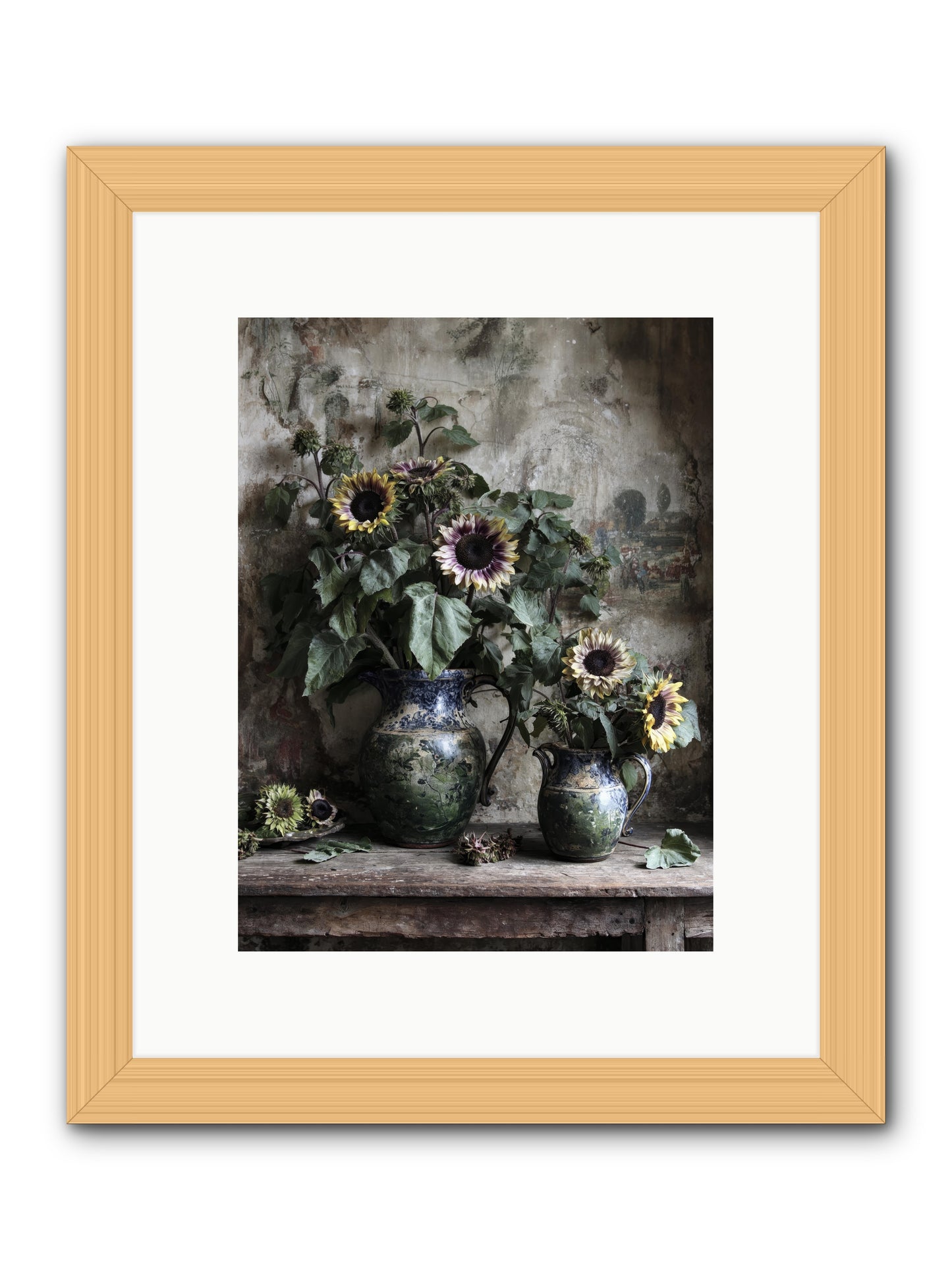 Catching Butterflies -- Framed Print - Natural 9x12
