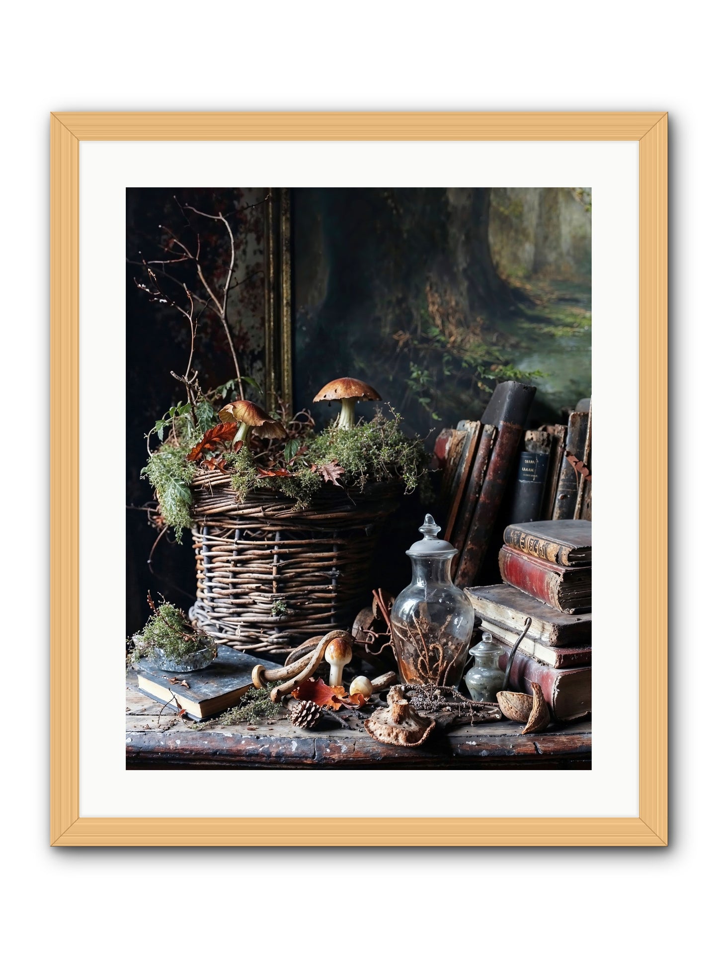Cathartic Rendering -- Framed Print - Natural 20x25
