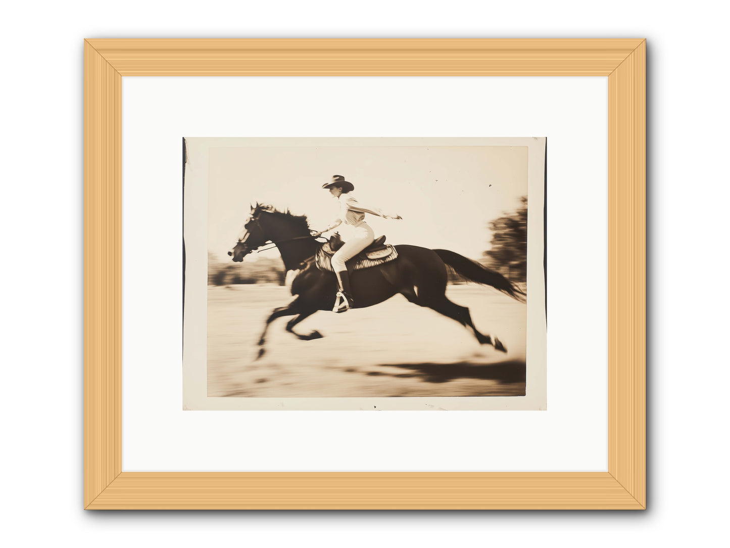 Cattle Call Echo -- Framed Print - Natural 12x9