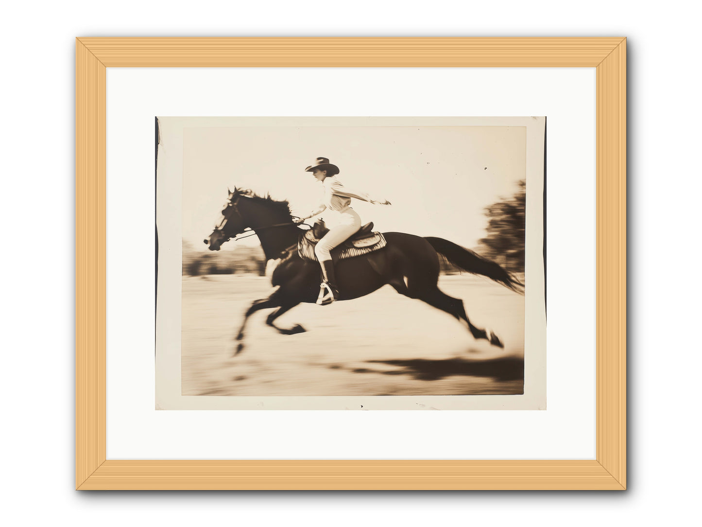 Cattle Call Echo -- Framed Print - Natural 16x12