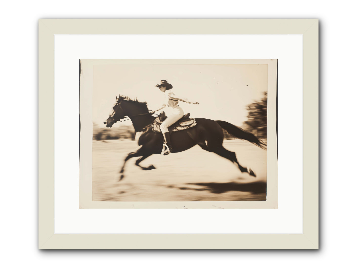 Cattle Call Echo -- Framed Print - White 16x12