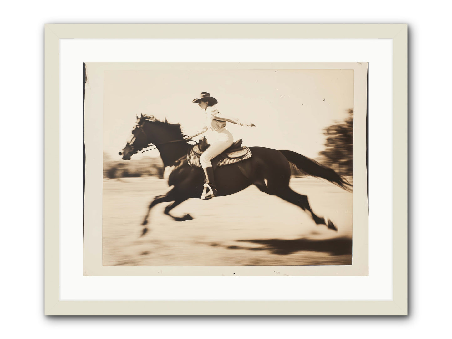 Cattle Call Echo -- Framed Print - White 24x18